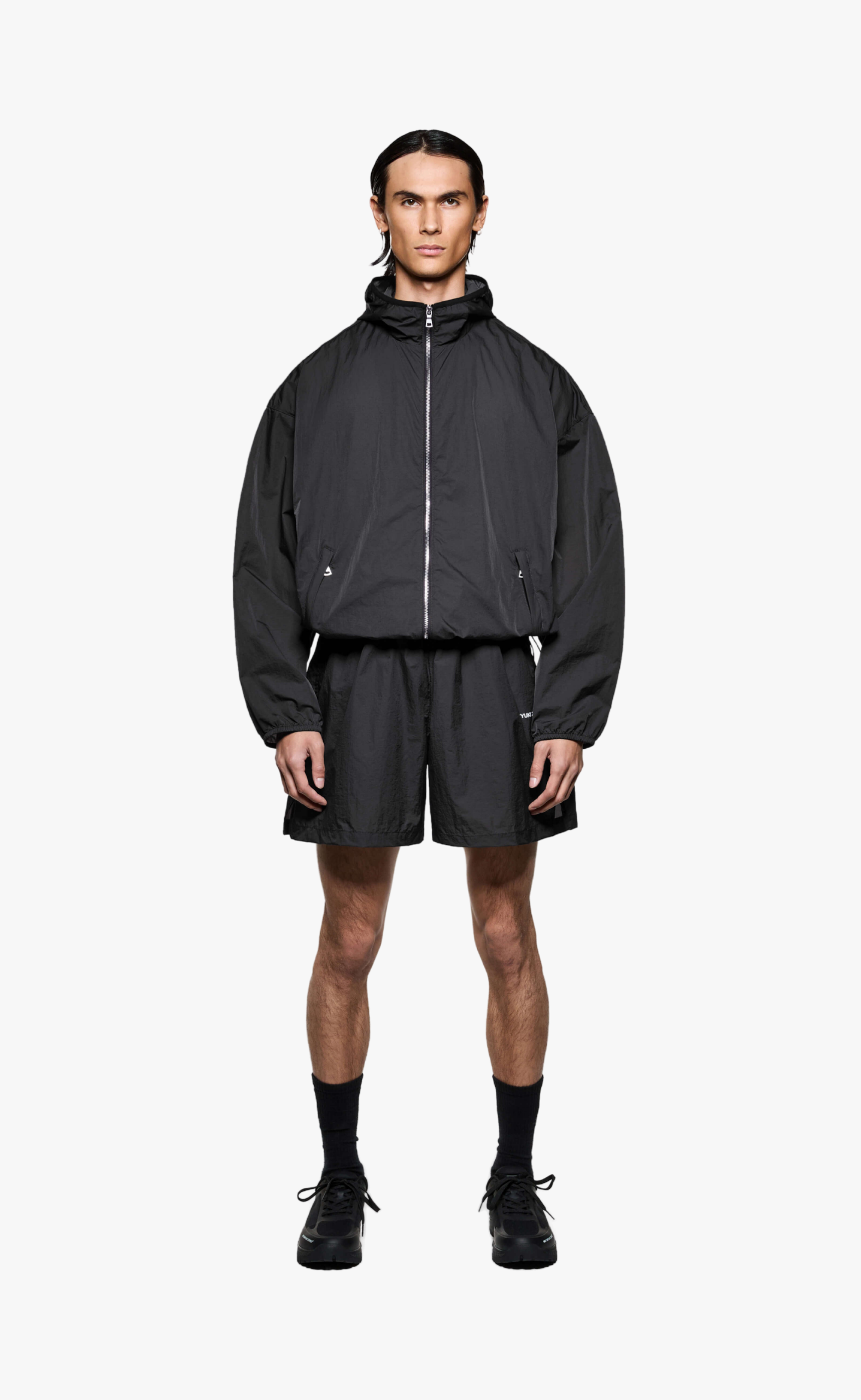 HYPERLIGHT HOODED WIND BLACK JACKET