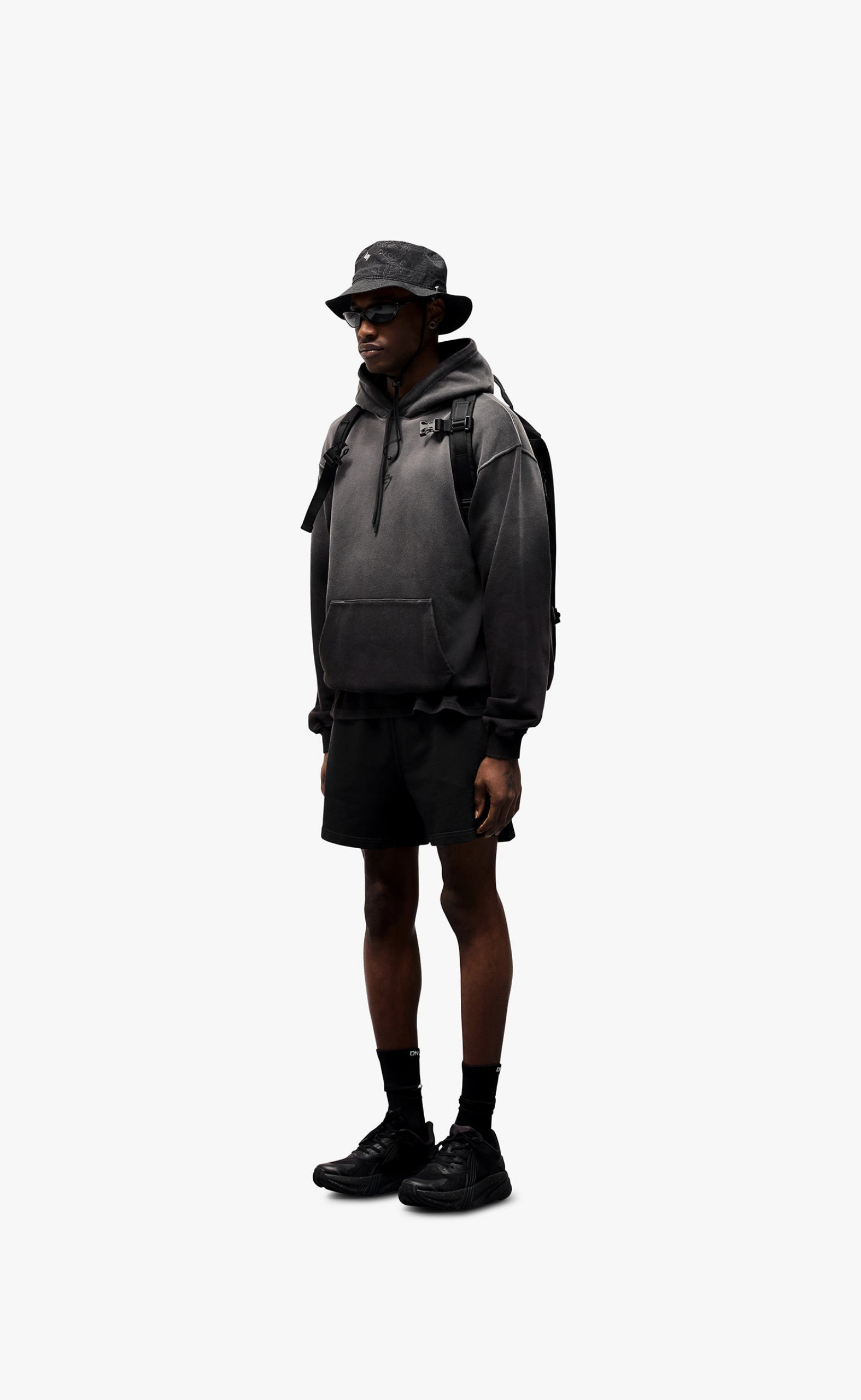 247 MOTION OVERSIZED BLACK HOODIE