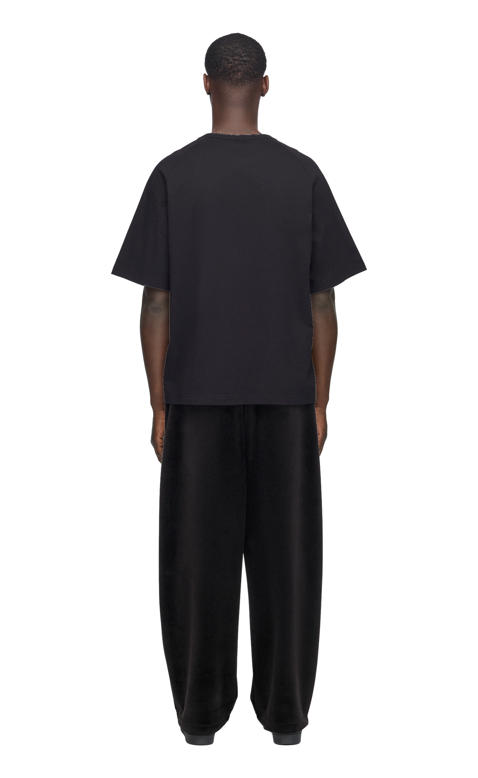 Y-3 VELVET CORDUROY TRACK BLACK PANTS