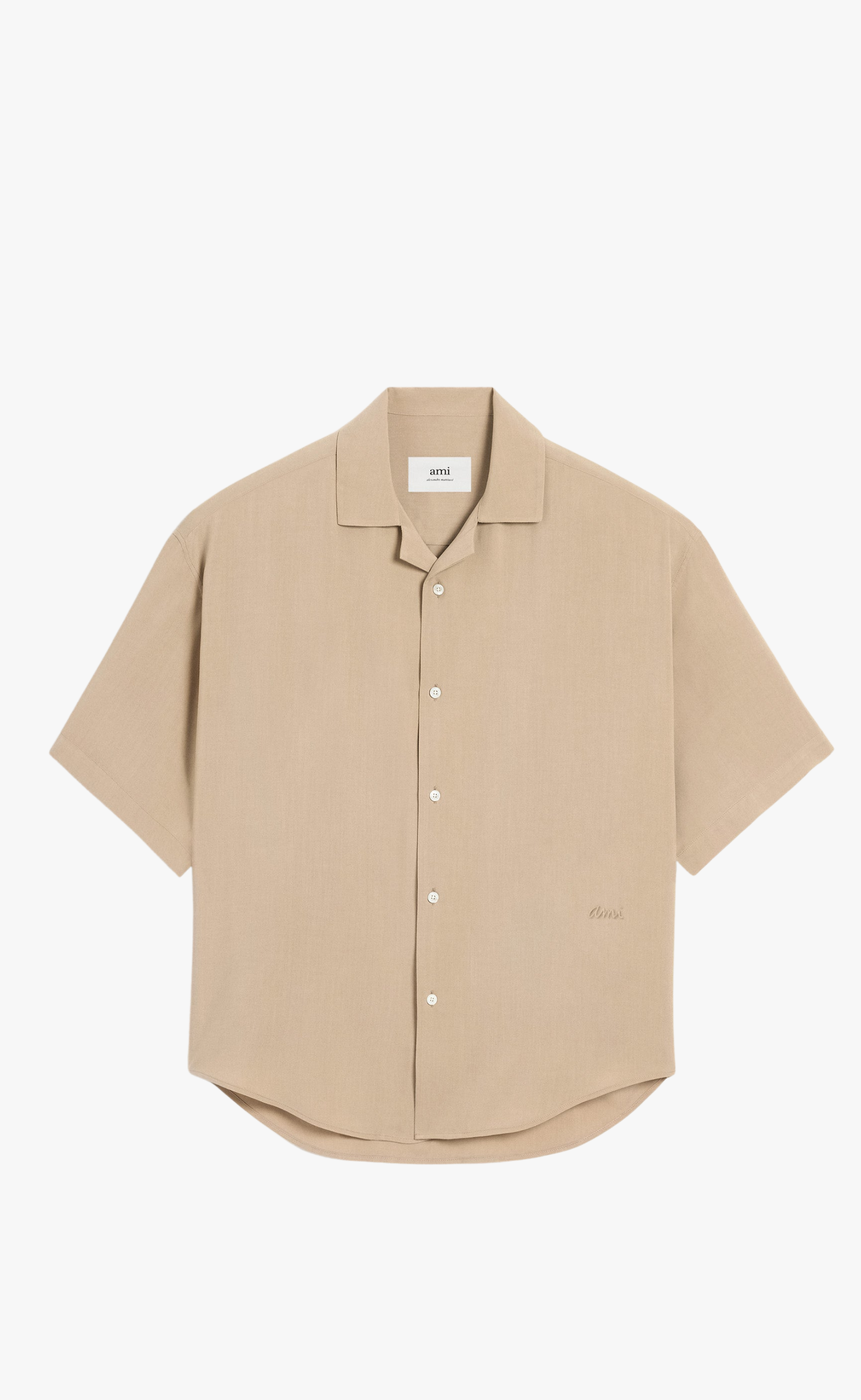 PLAIN SHORT SLEEVE BEIGE SHIRT