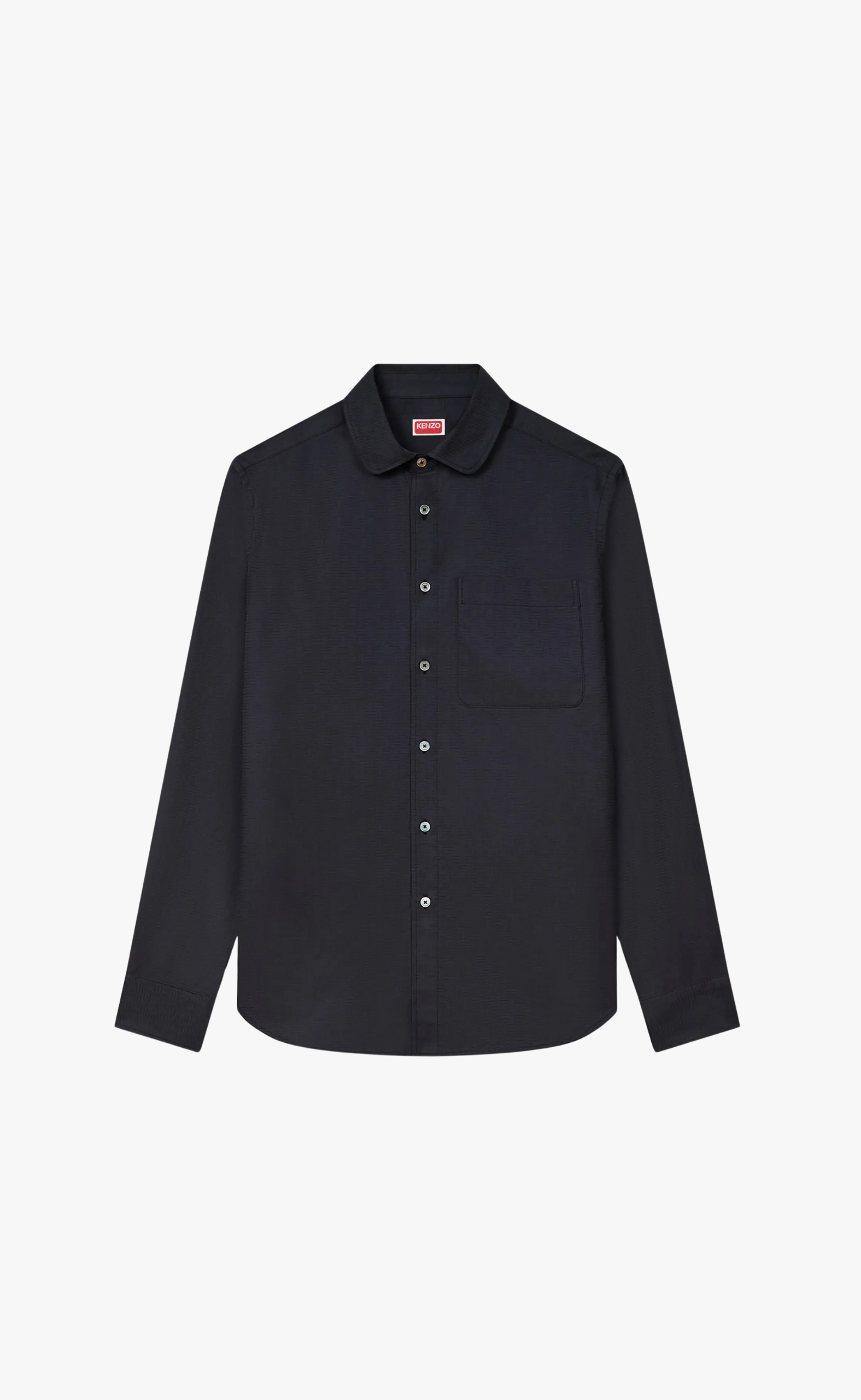 KENZO WEAVE SLIM FIT BLACK SHIRT