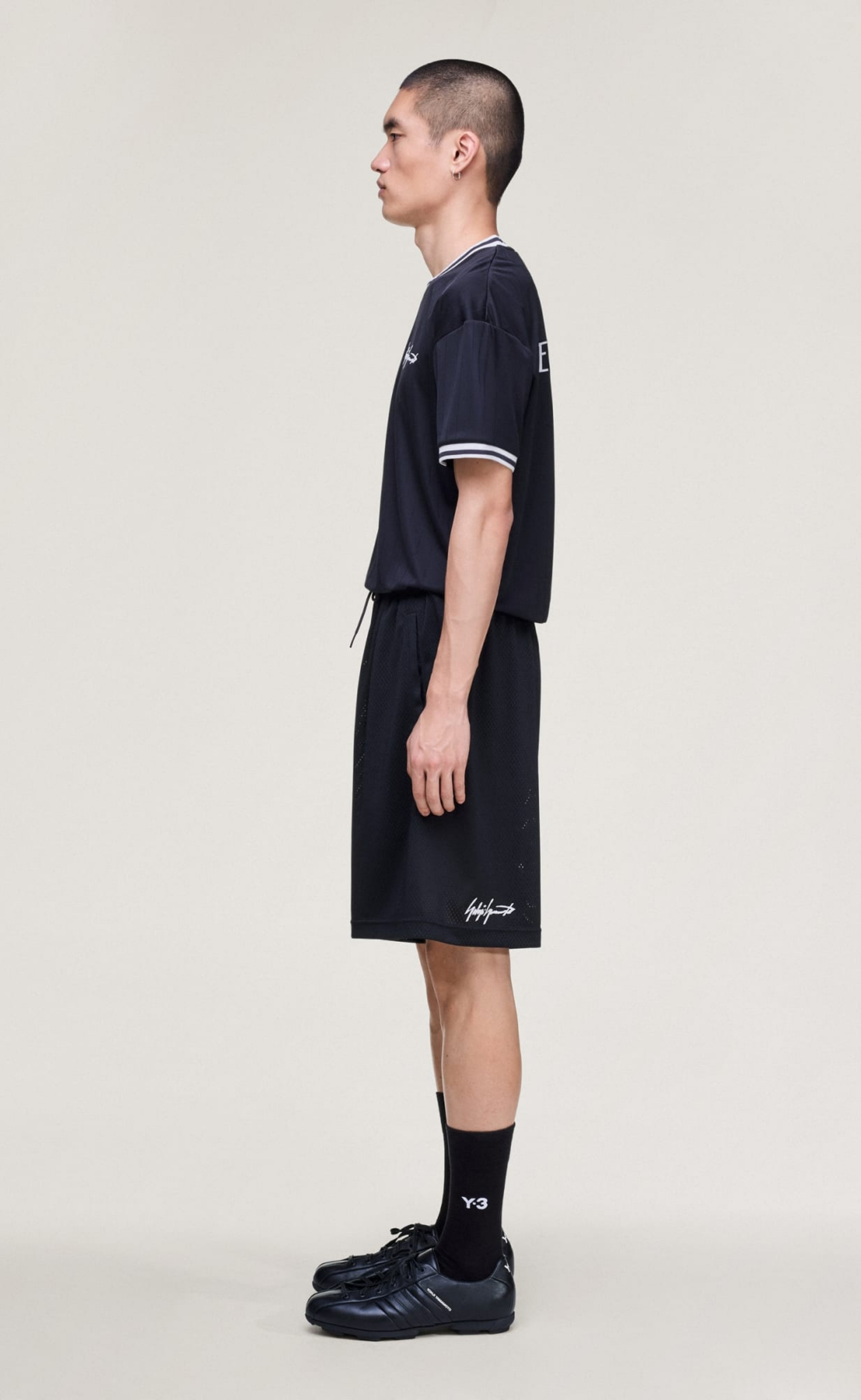 Y-3 MESH BLACK SHORTS