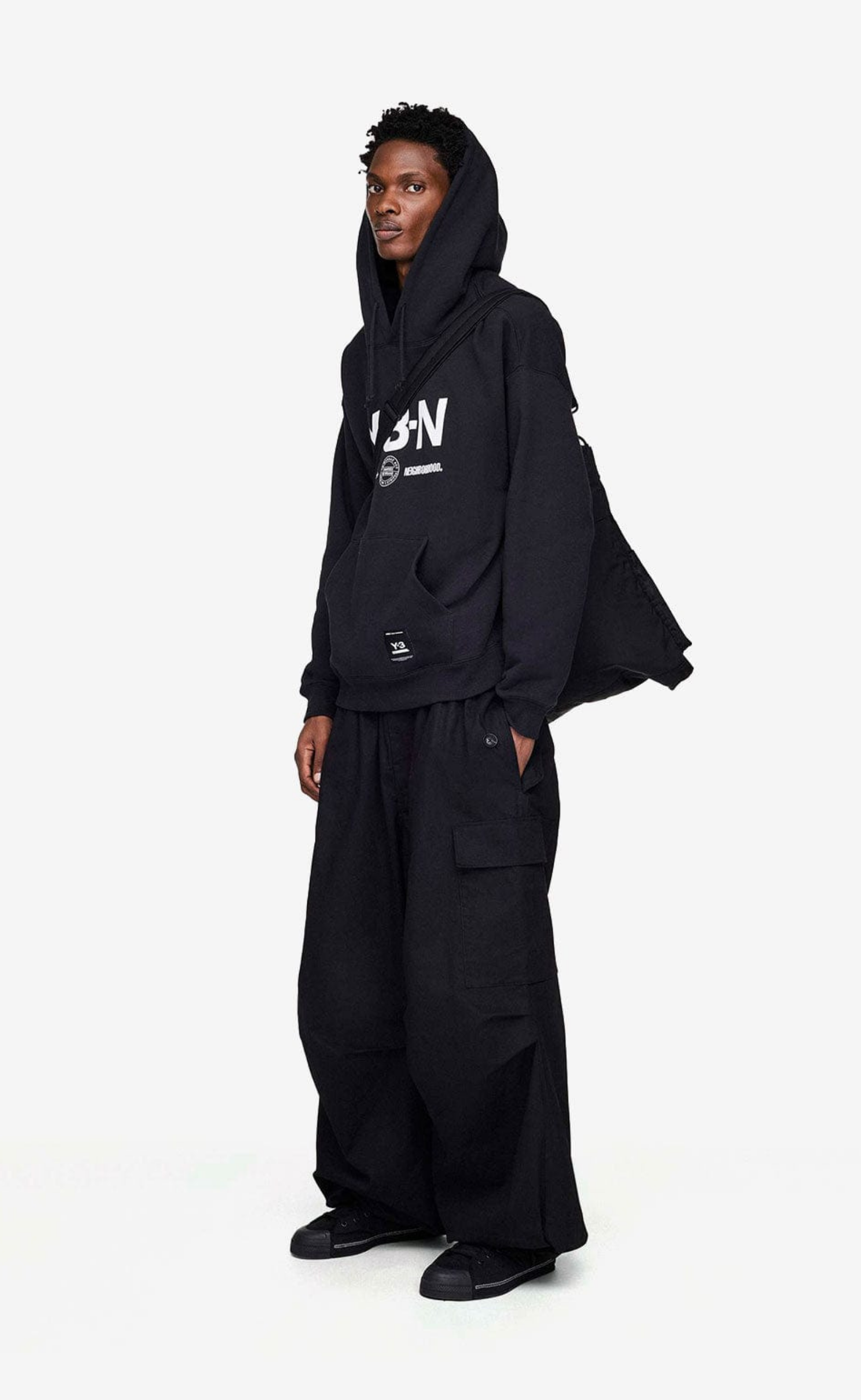 Y-3 NBHD GRAPHIC BLACK HOODIE