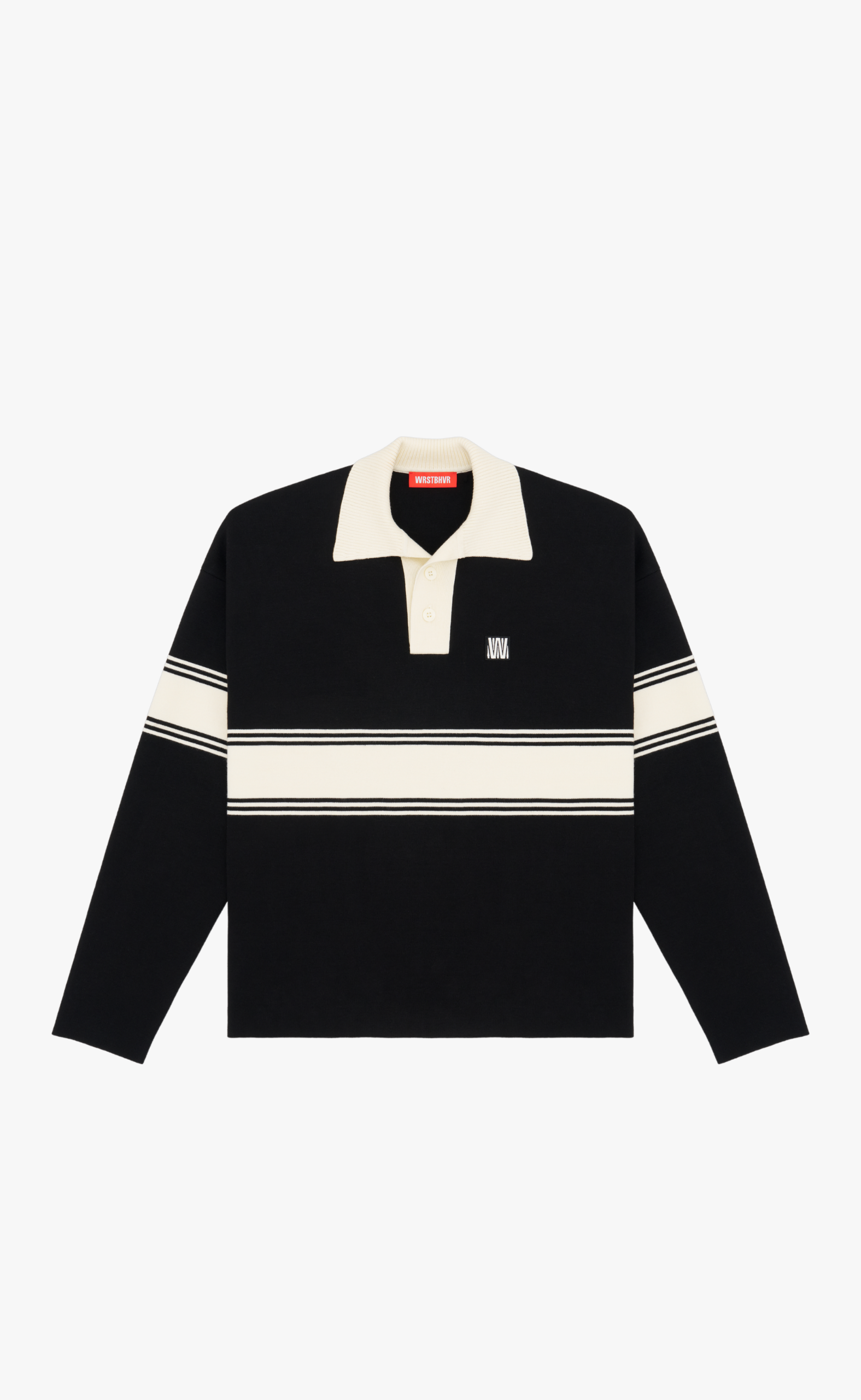 LEV V2 POLO BLACK STRIPE LONGSLEEVE