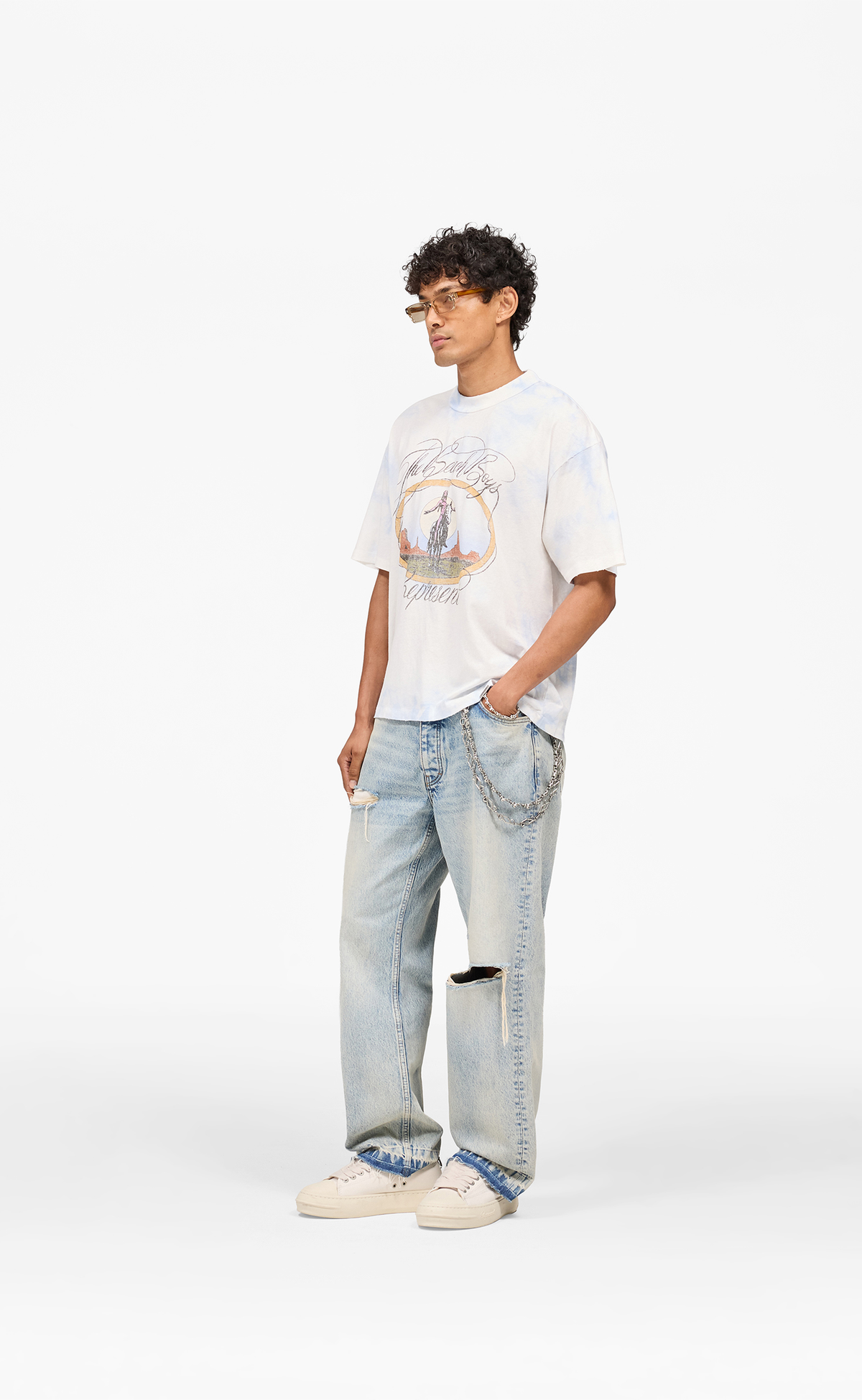 BEACH BOYS SCRIPT BLUE TIE DYE T-SHIRT