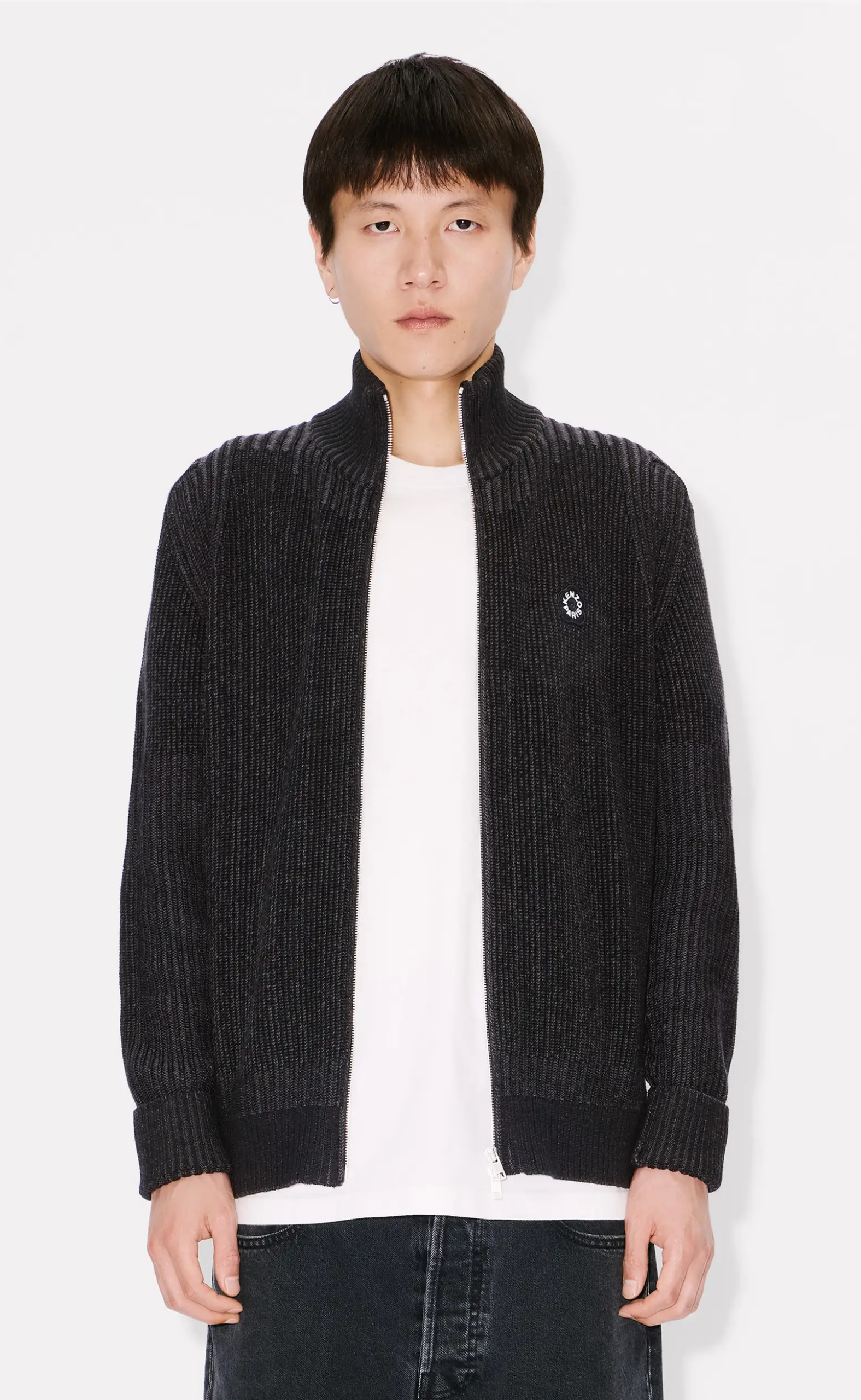 BOKE FLOWER 2.0 ZIPPED CARDIGAN BLACK CARDIGAN