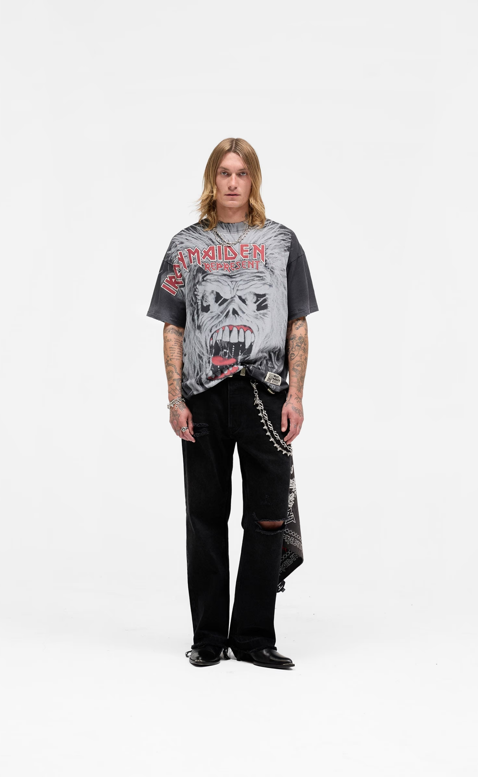 IRON MAIDEN X BRITISH METAL STAINDE BLACK T-SHIRT