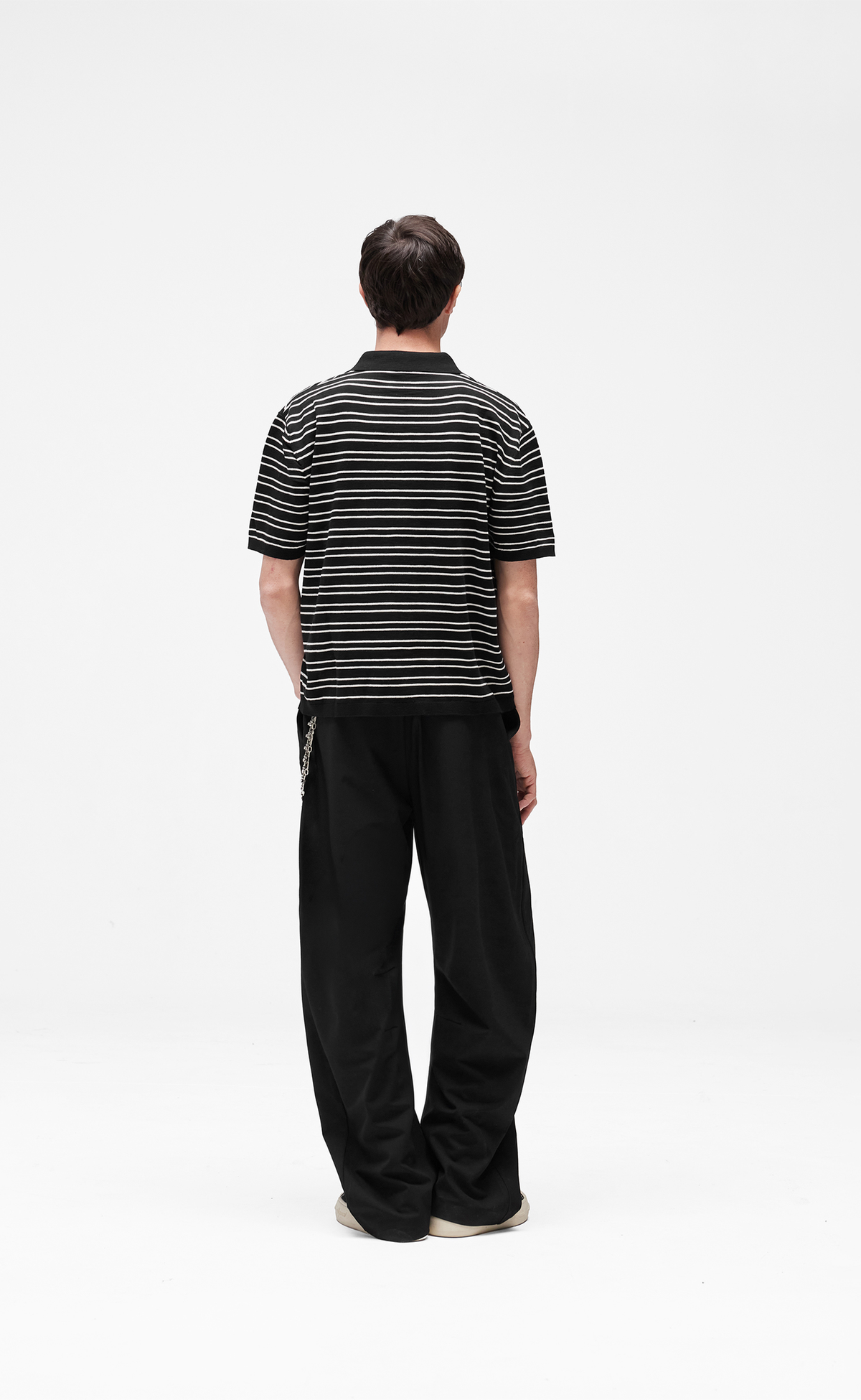 CALIFORNIA STRIPED POLO JET BLACK T-SHIRT
