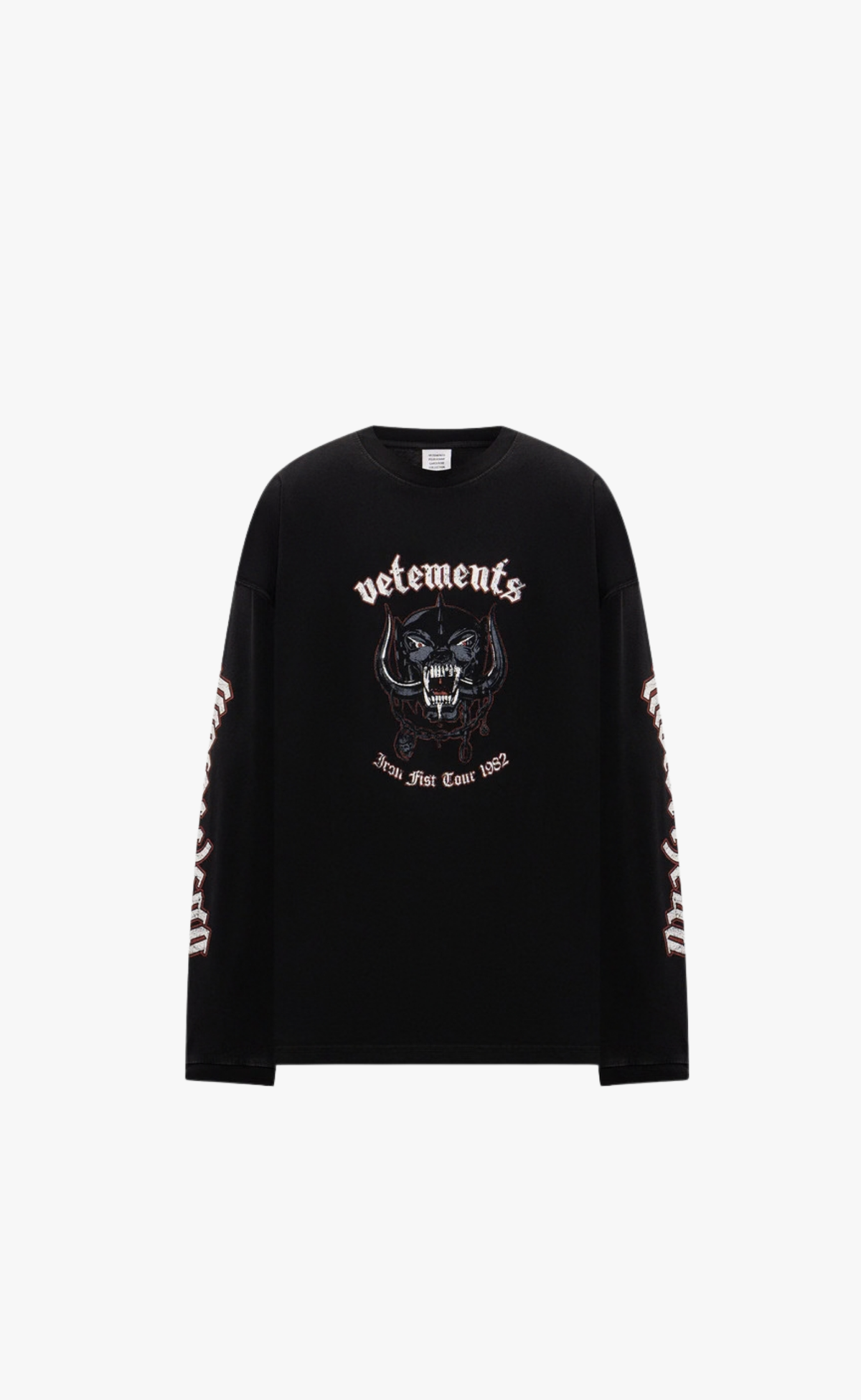 VETEMENTS X MOTORHEAD TOUR WASHED BLACK LONGSLEEVE