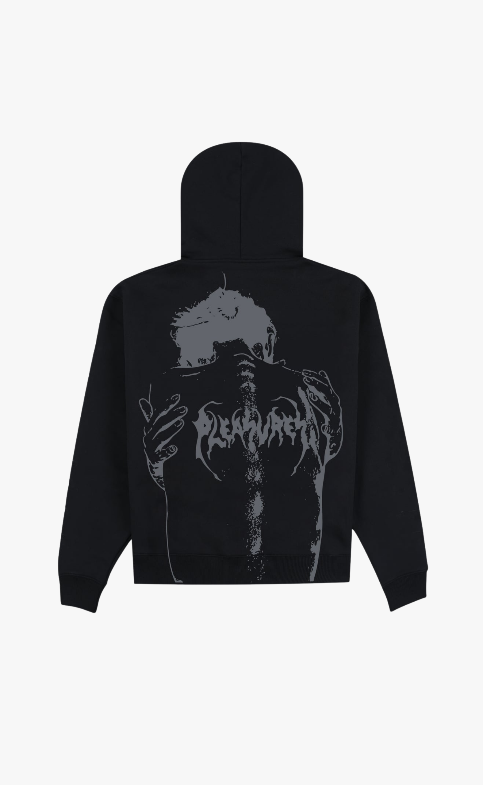 SPINE ZIP-UP BLACK HOODIE