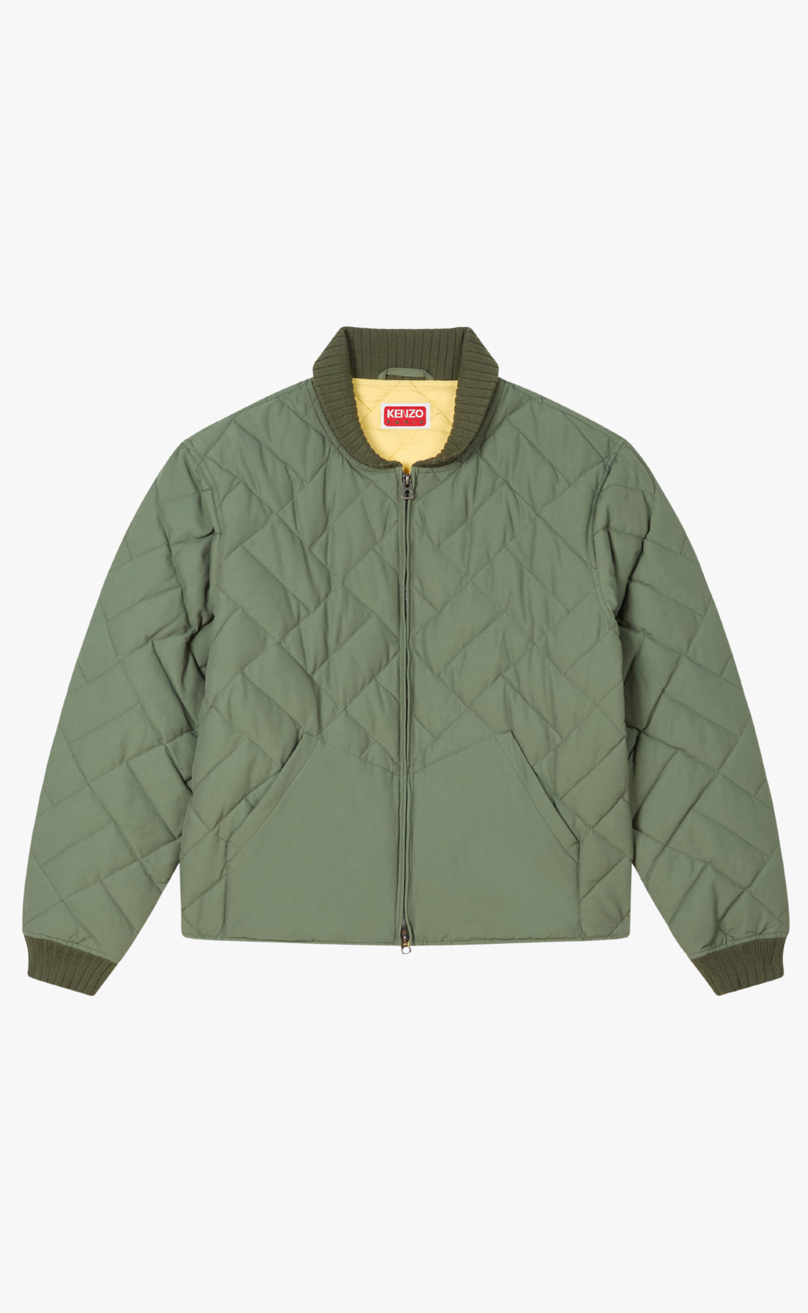 KENZO WEAVE QUILTED DARK KHAKI JACKET