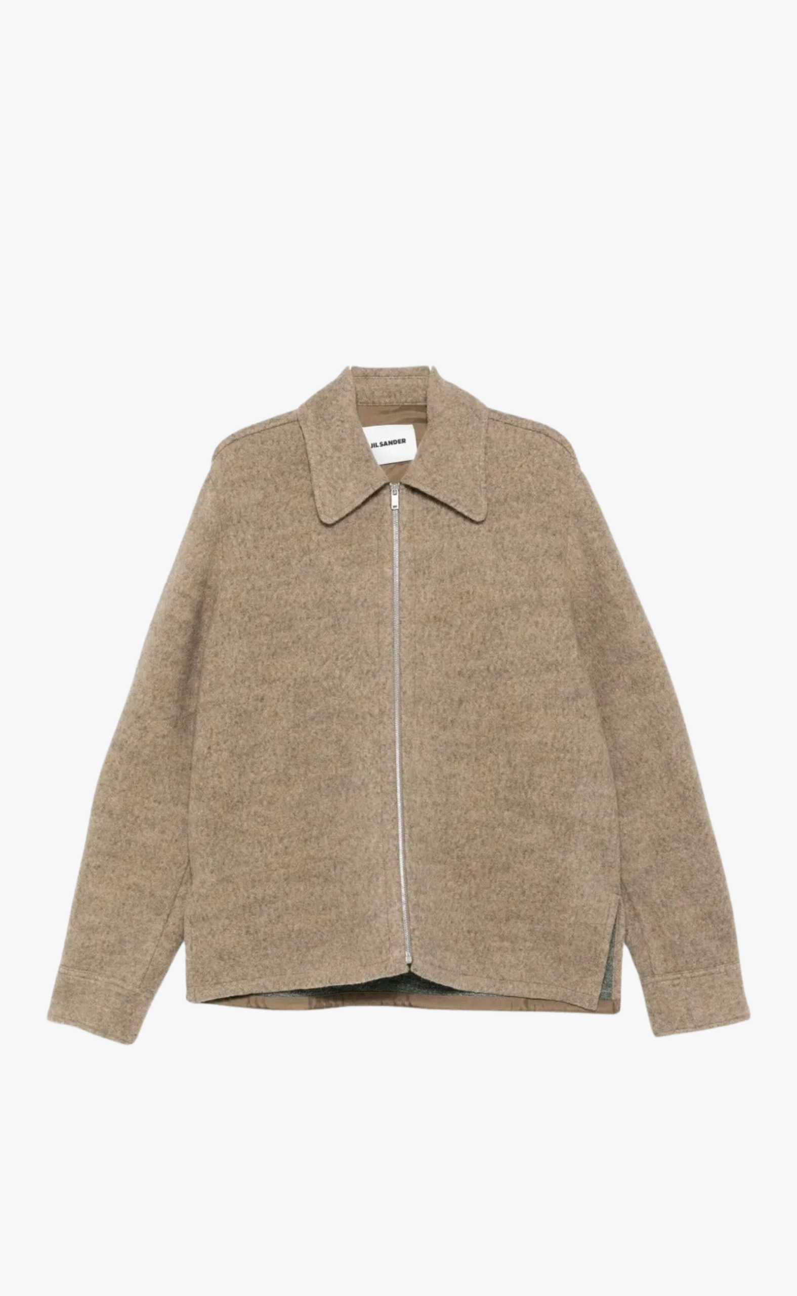 FELTED WOOL MELANGE ZIP UP FERN JACKET