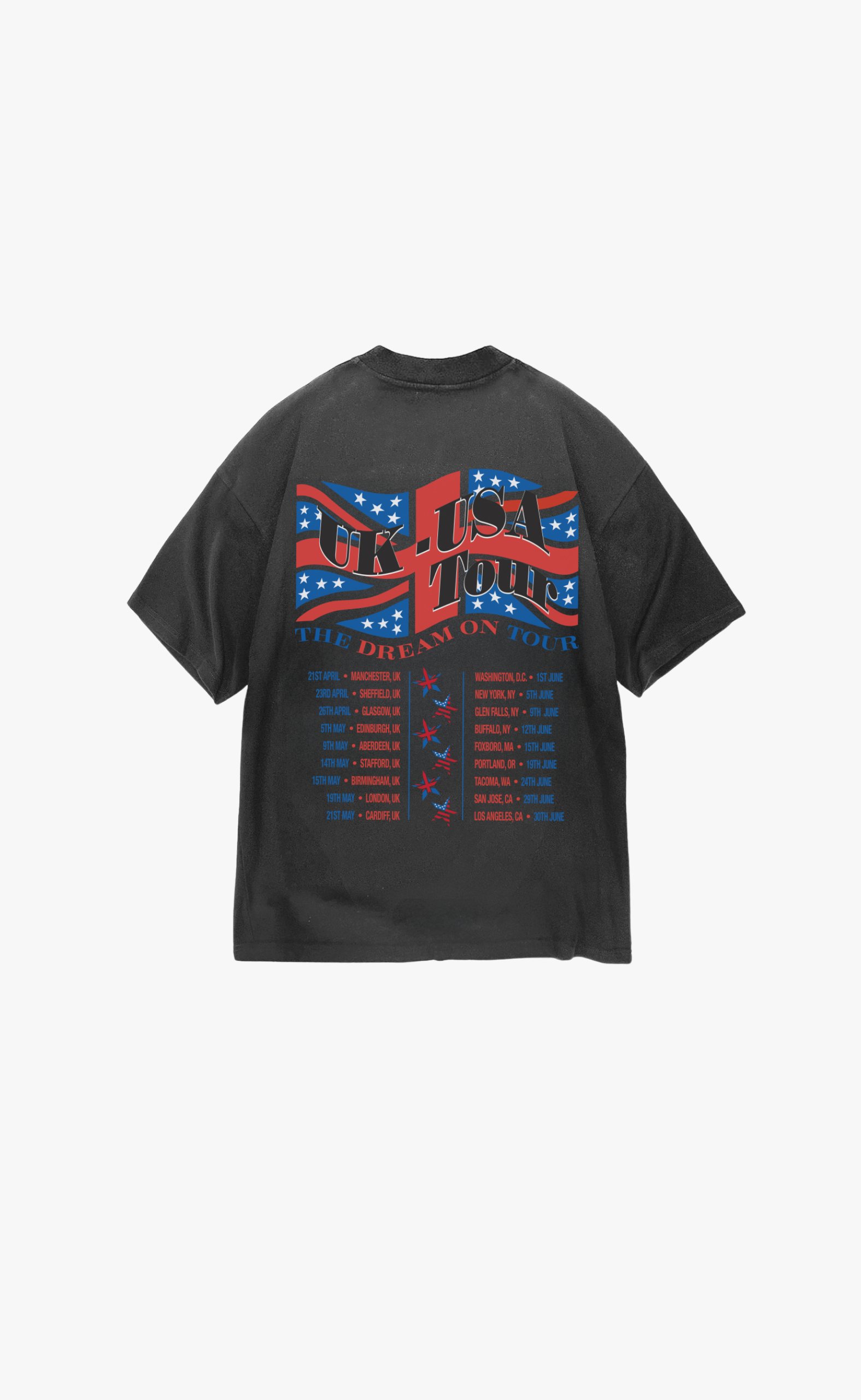 DREAM ON TOUR SUN FADE GREY T-SHIRT