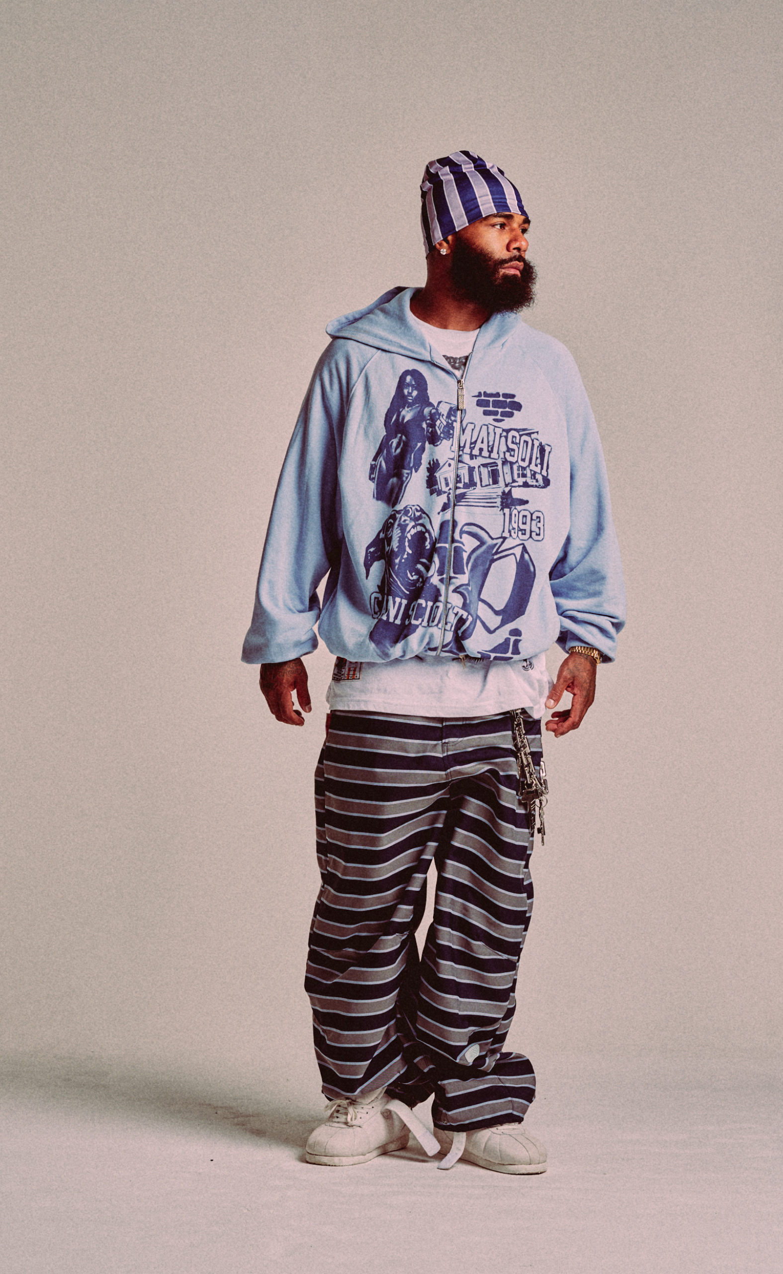 LIGHT BLUE ZIP HOODIE