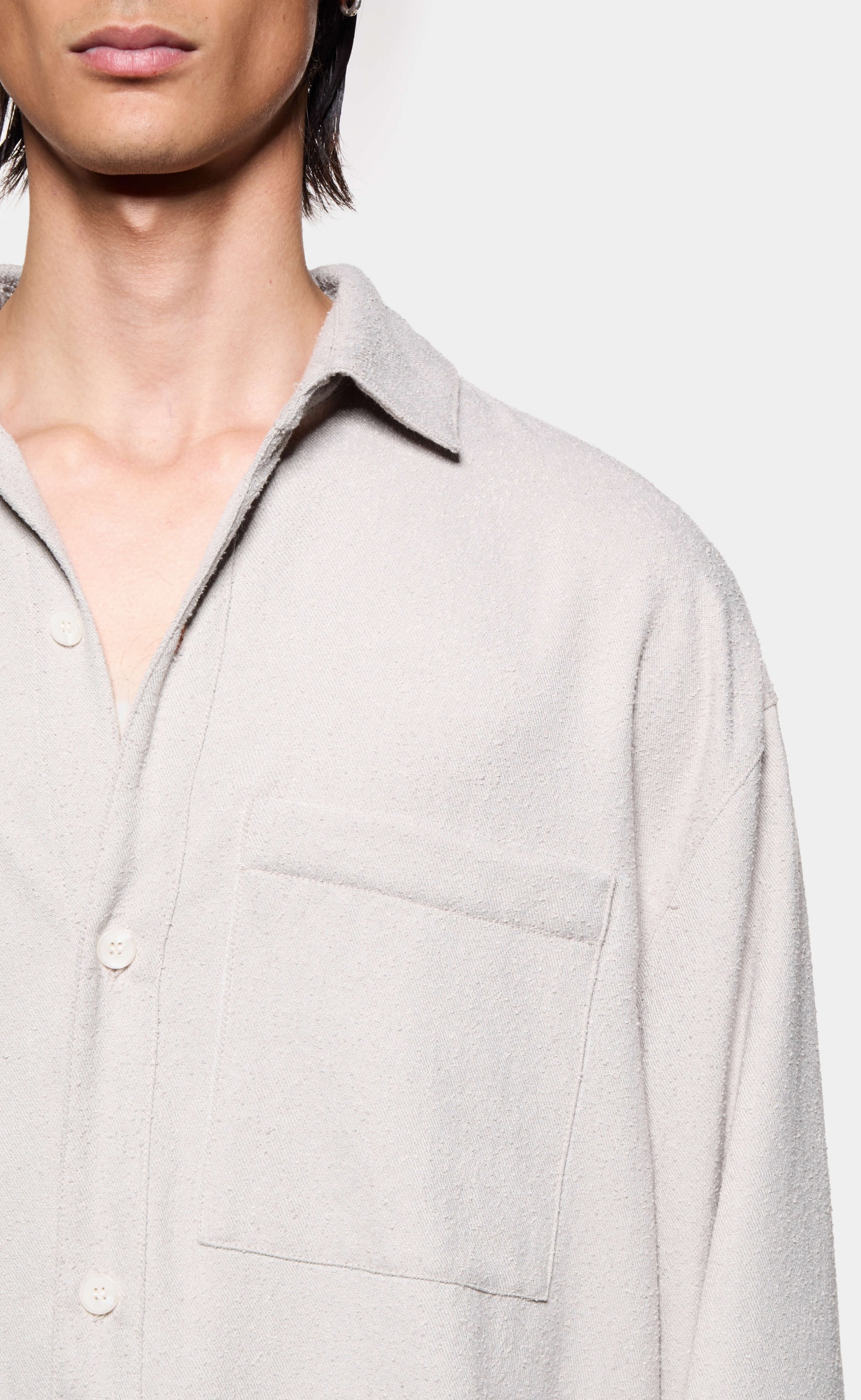 TWISTED WEAVE BOX DRESS STONE SHIRT