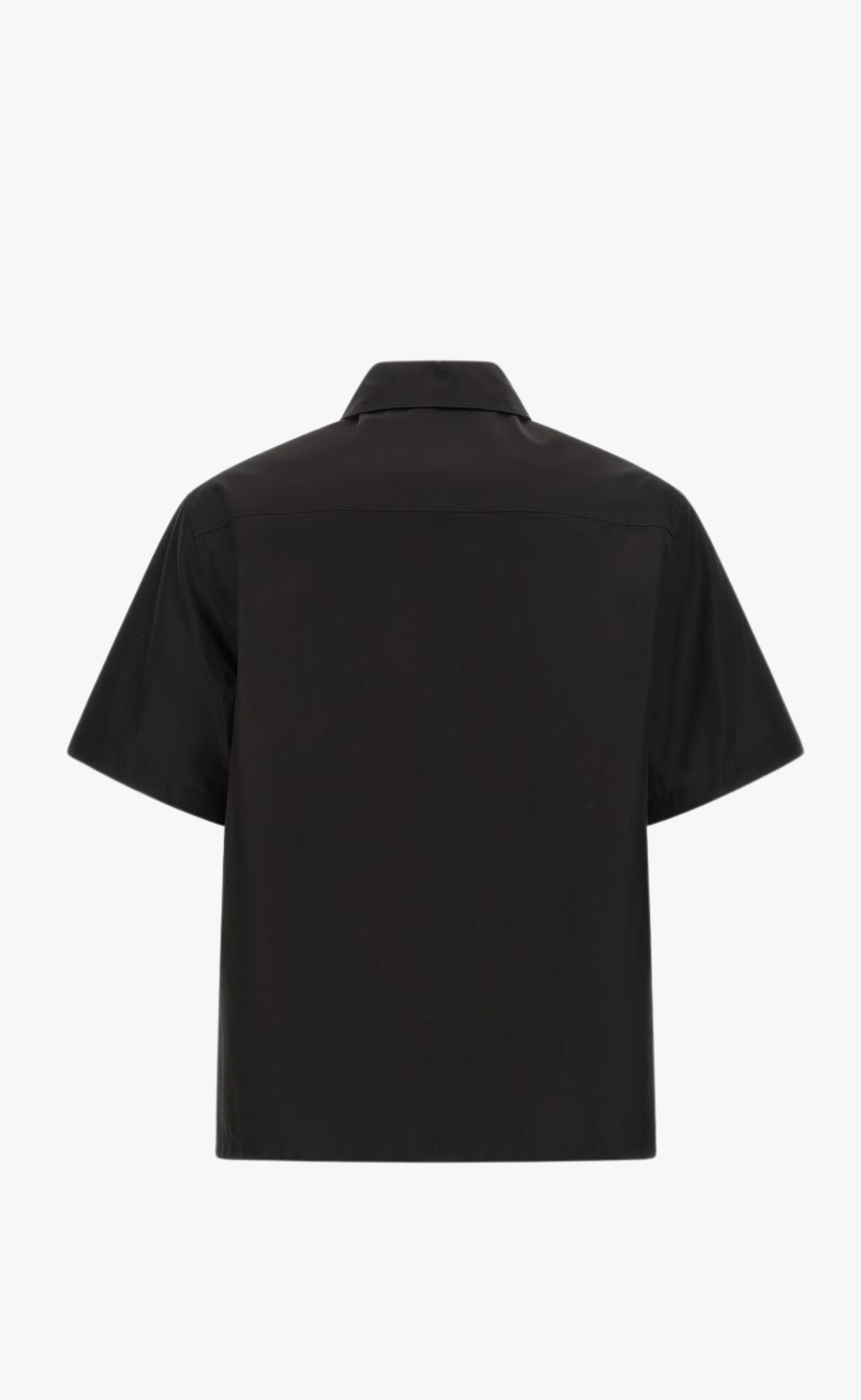 COMPACT COTTON ZIP BLACK SHIRT