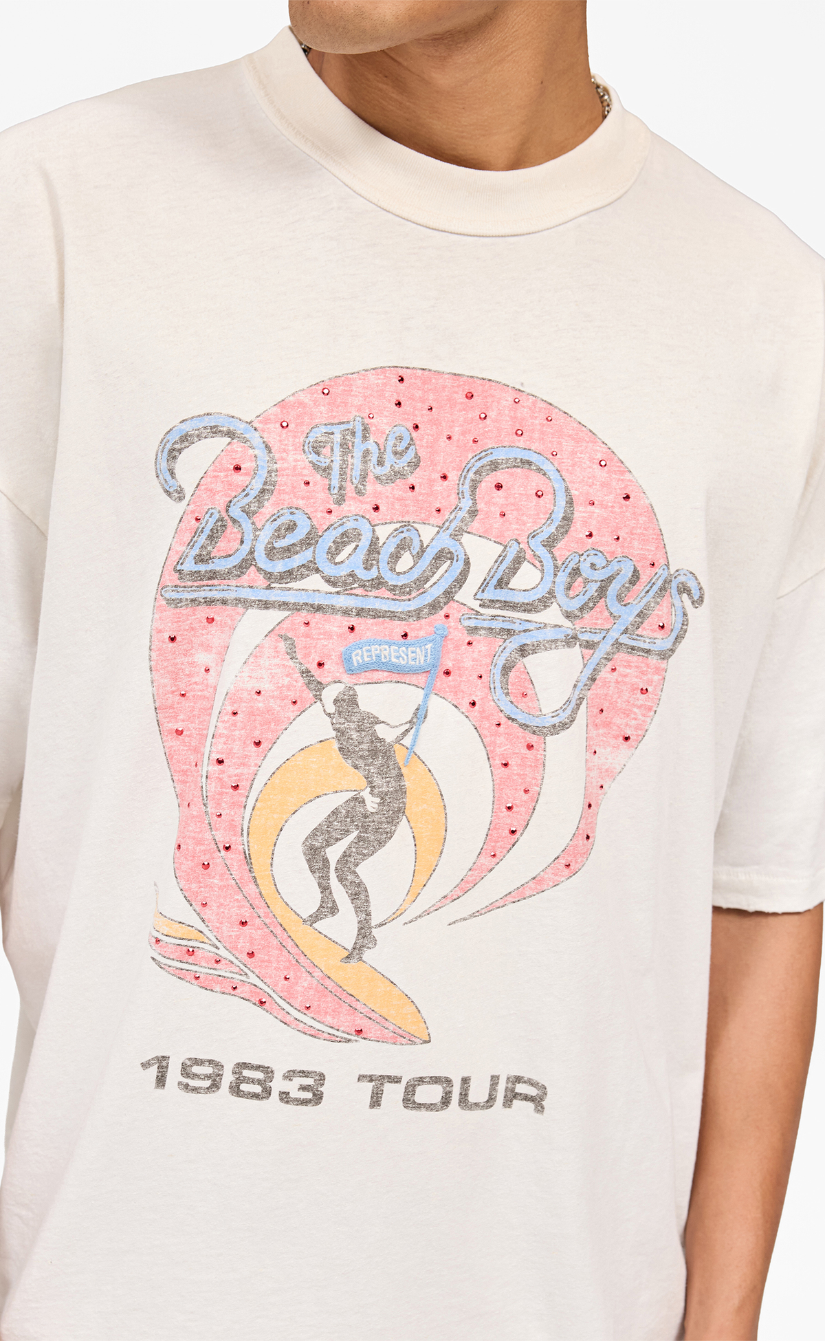 BEACH BOYS X REPRESENT TOUR WASHED ECRU T-SHIRT