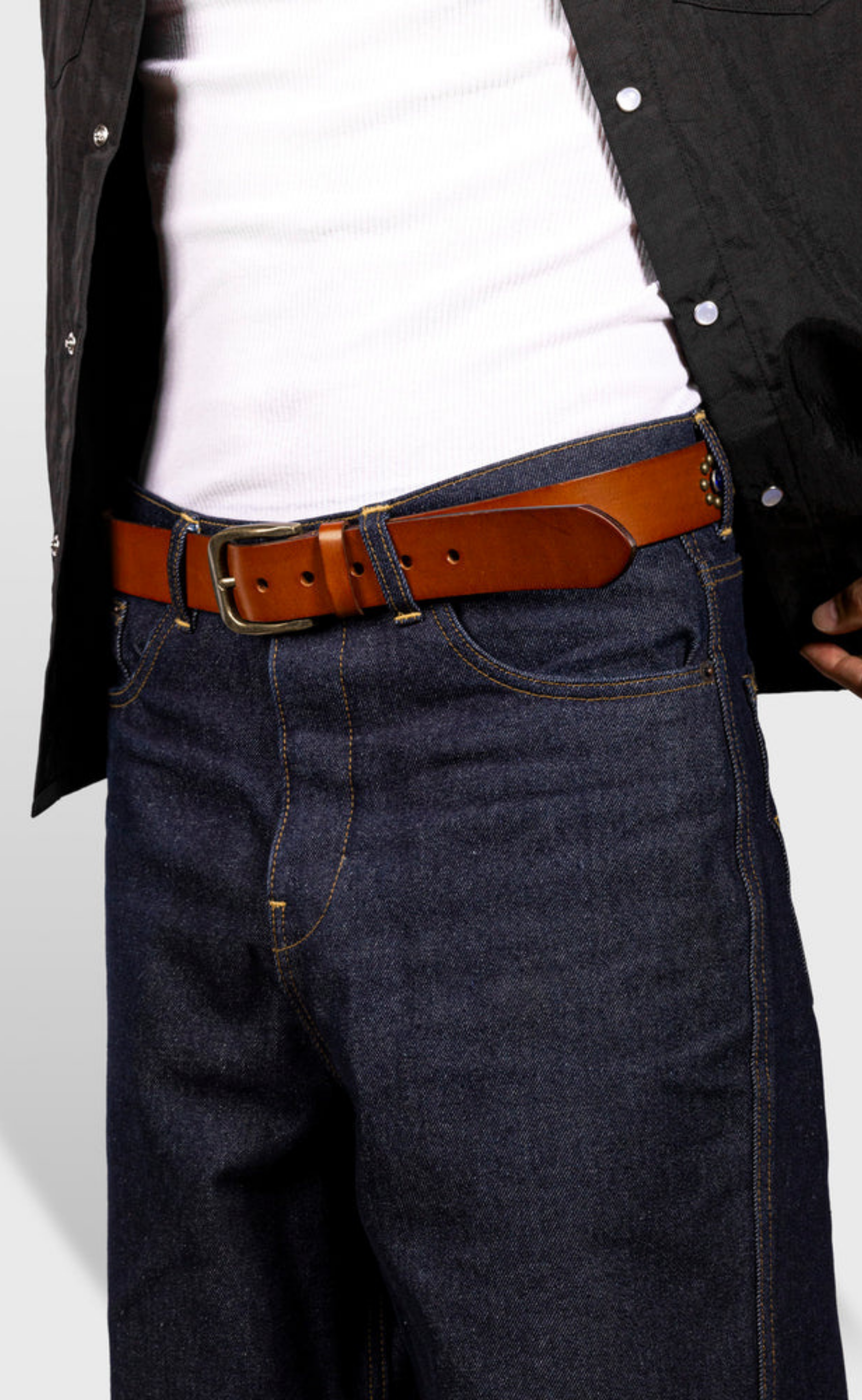 STUDDED BROWN BELT