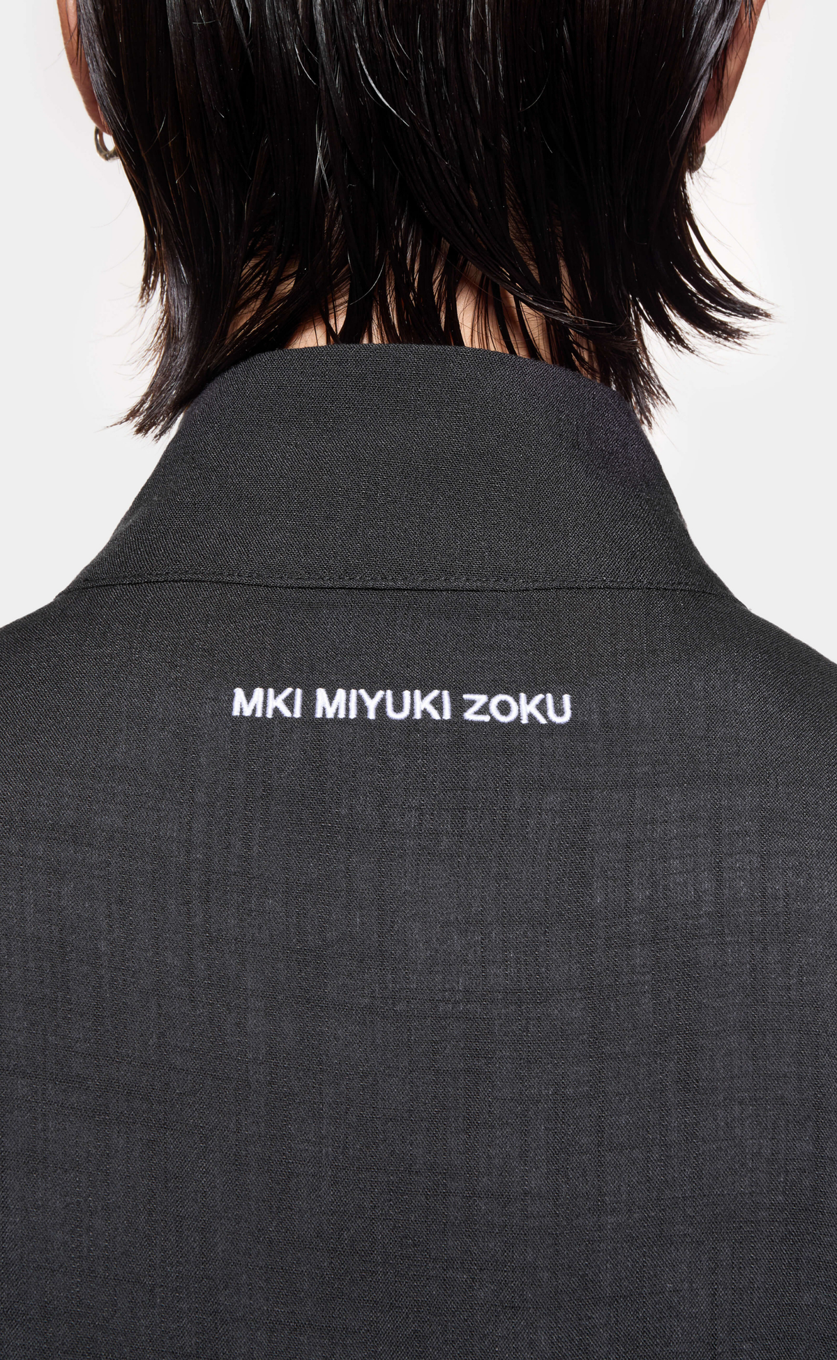 DRAPE SLUB TRACK BLACK JACKET