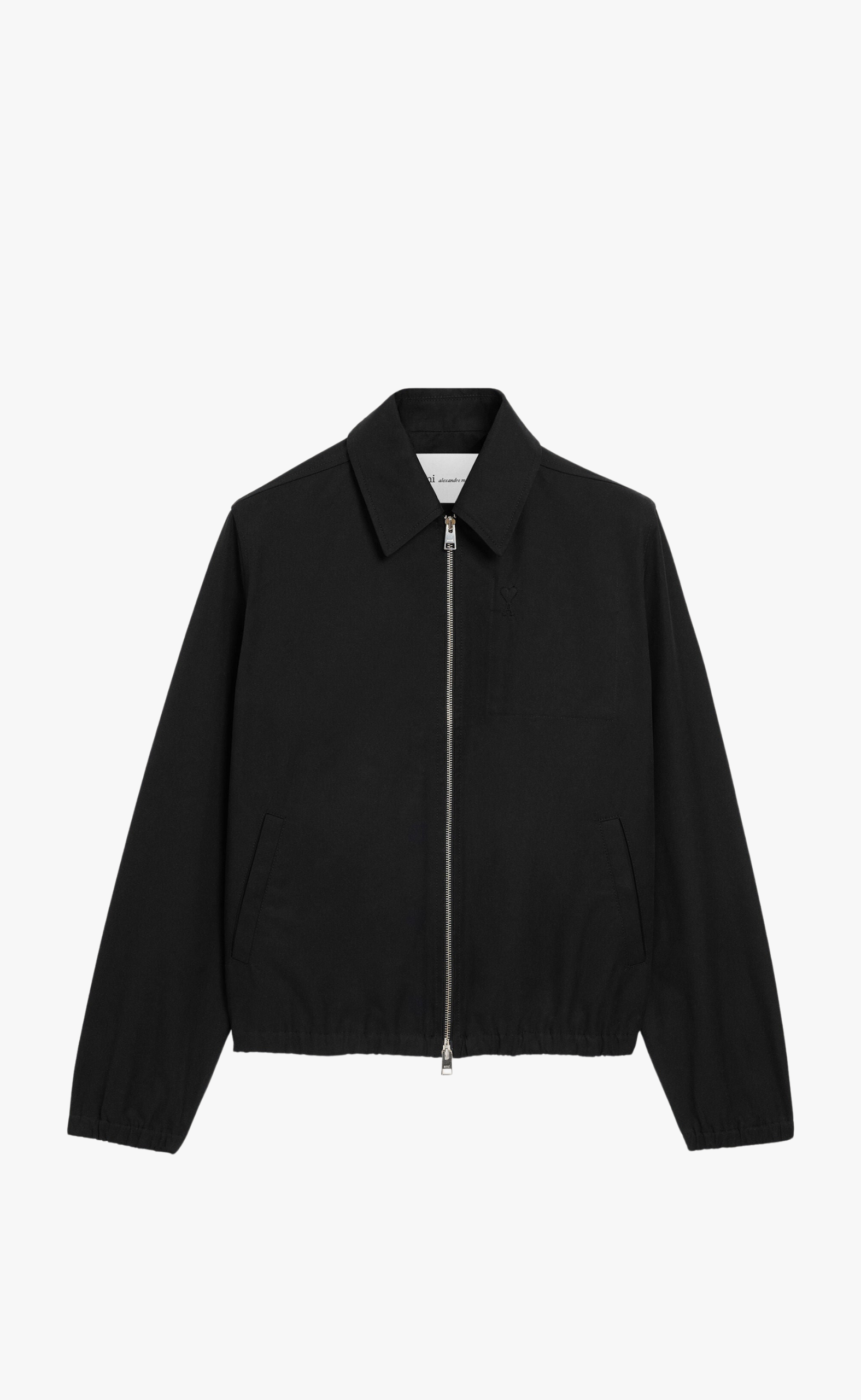 AMI DE COEUR EMBOSSED ZIPPED BLACK JACKET