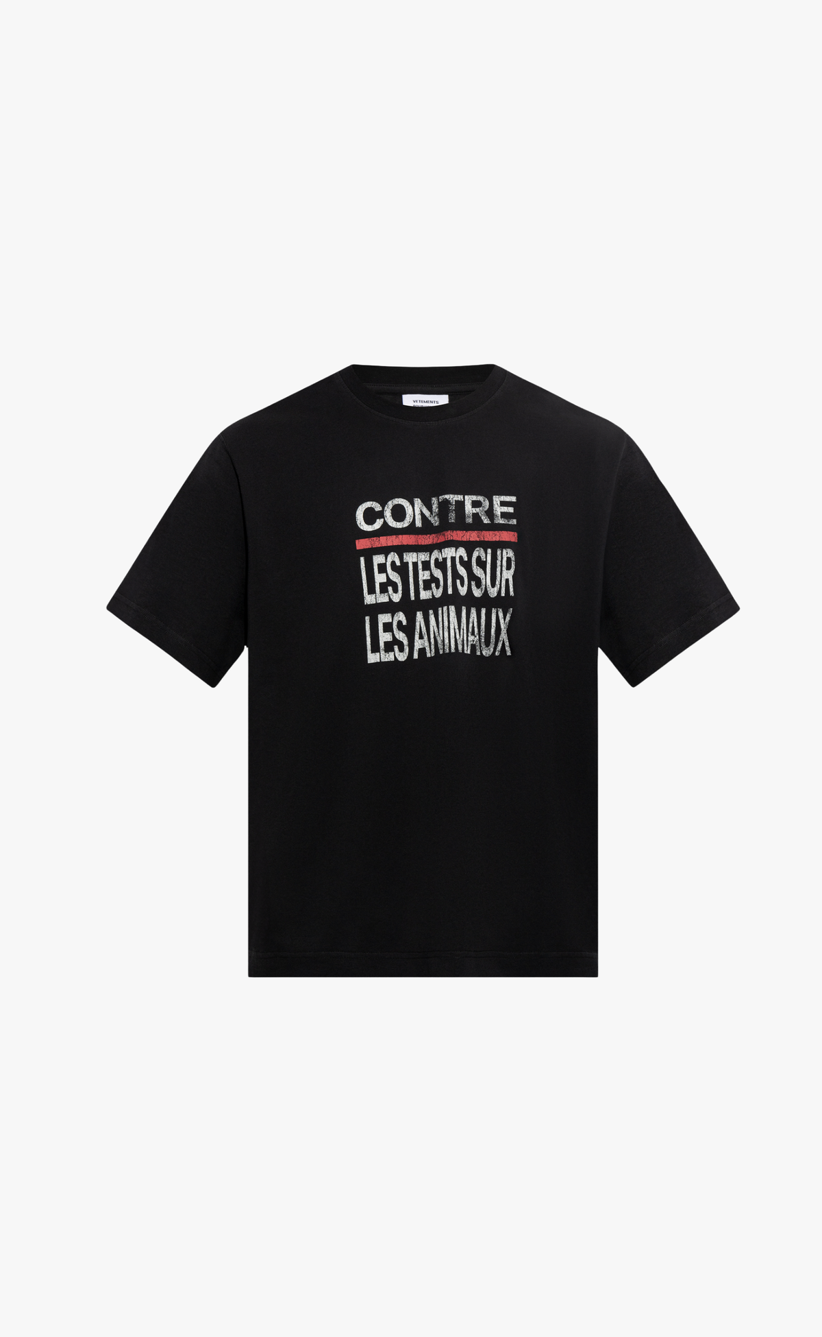 ANIMAL RIGHTS REGULAR WASHED BLACK T-SHIRT