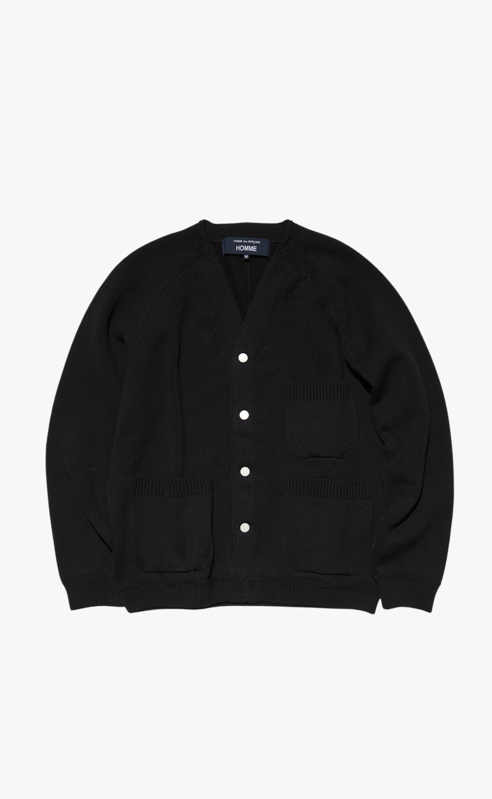 KNIT POCKET BLACK CARDIGAN