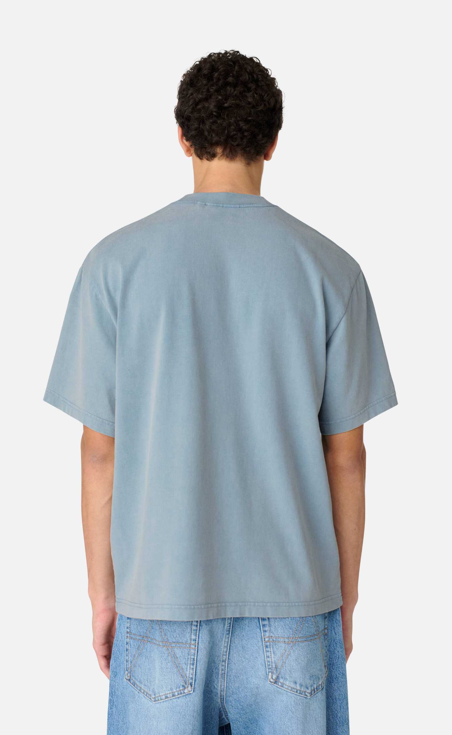 DISTORT WASHED STEEL BLUE T-SHIRT