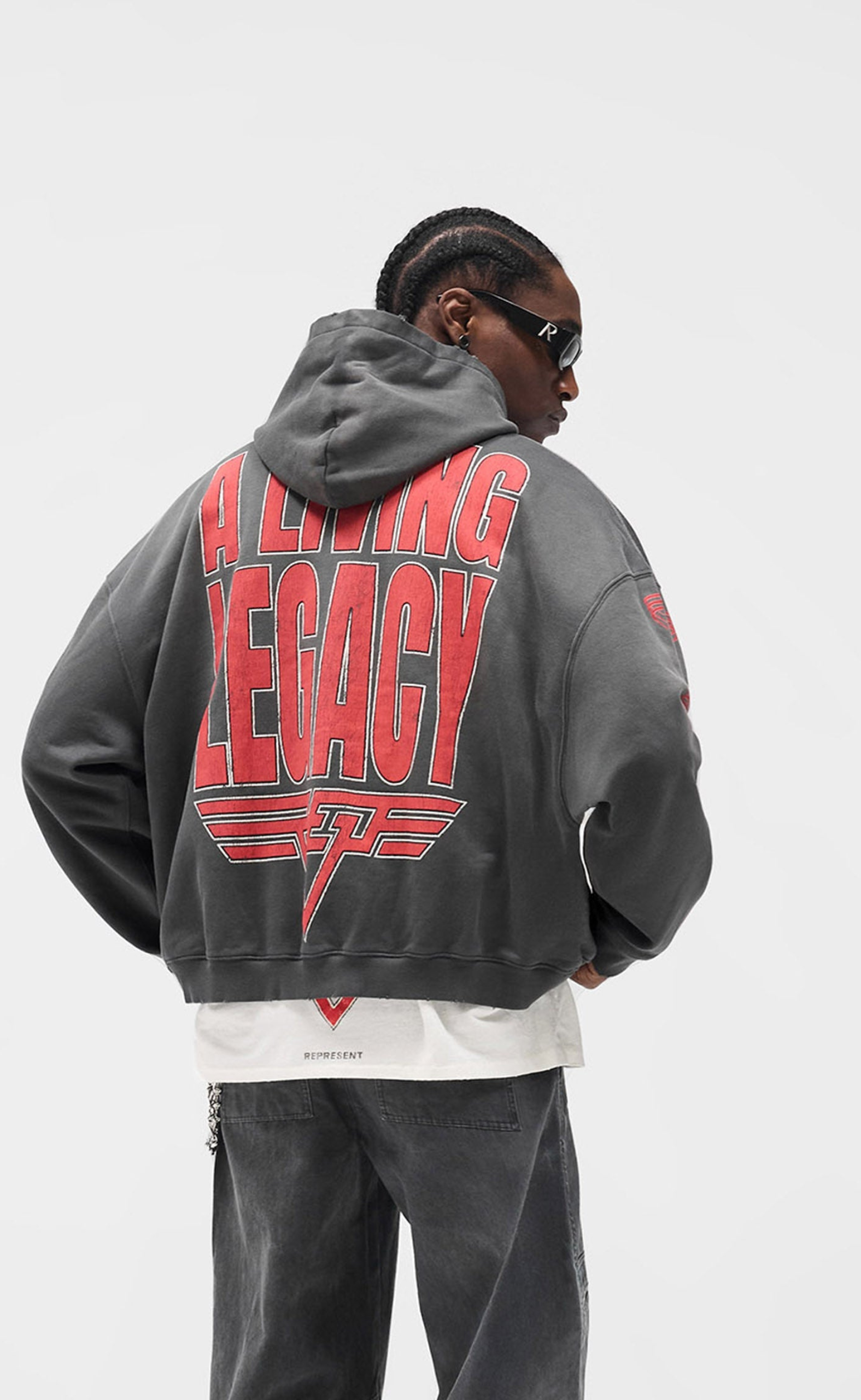 REPRESENT LIVING LEGACY TOUR SUN FADE GREY HOODIE