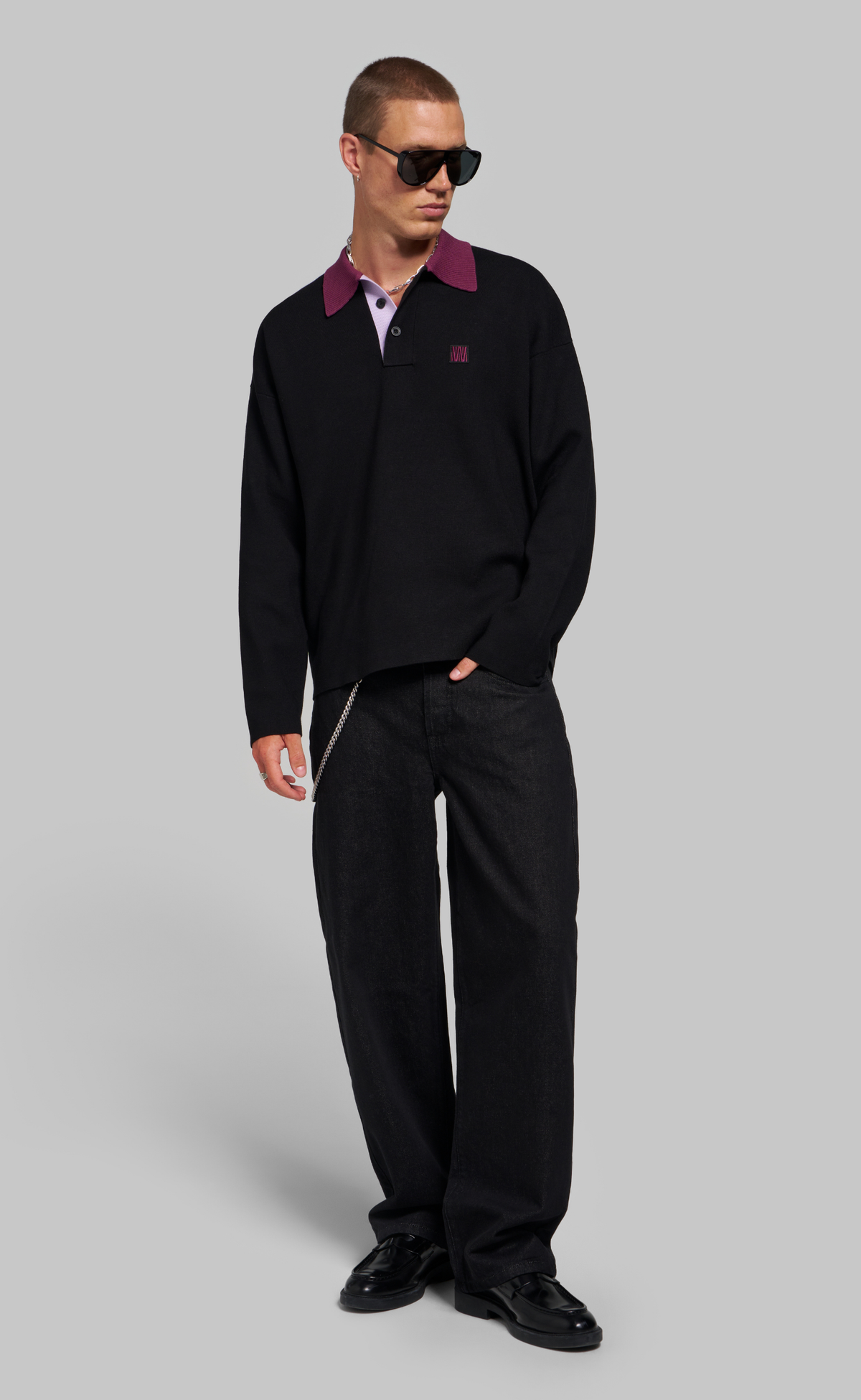 LEV V2 POLO BLACK LONGSLEEVE