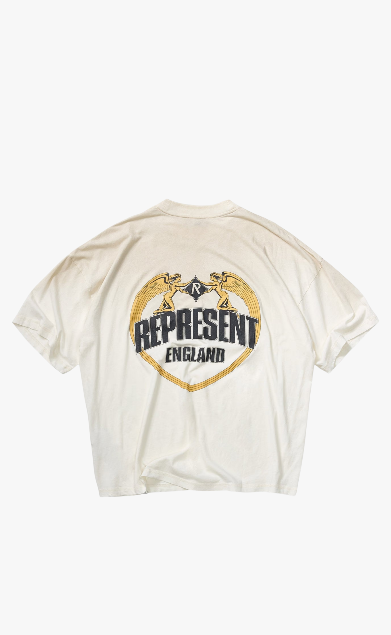 REPRESENT ANGEL BORDER WASHED ECRU T-SHIRT