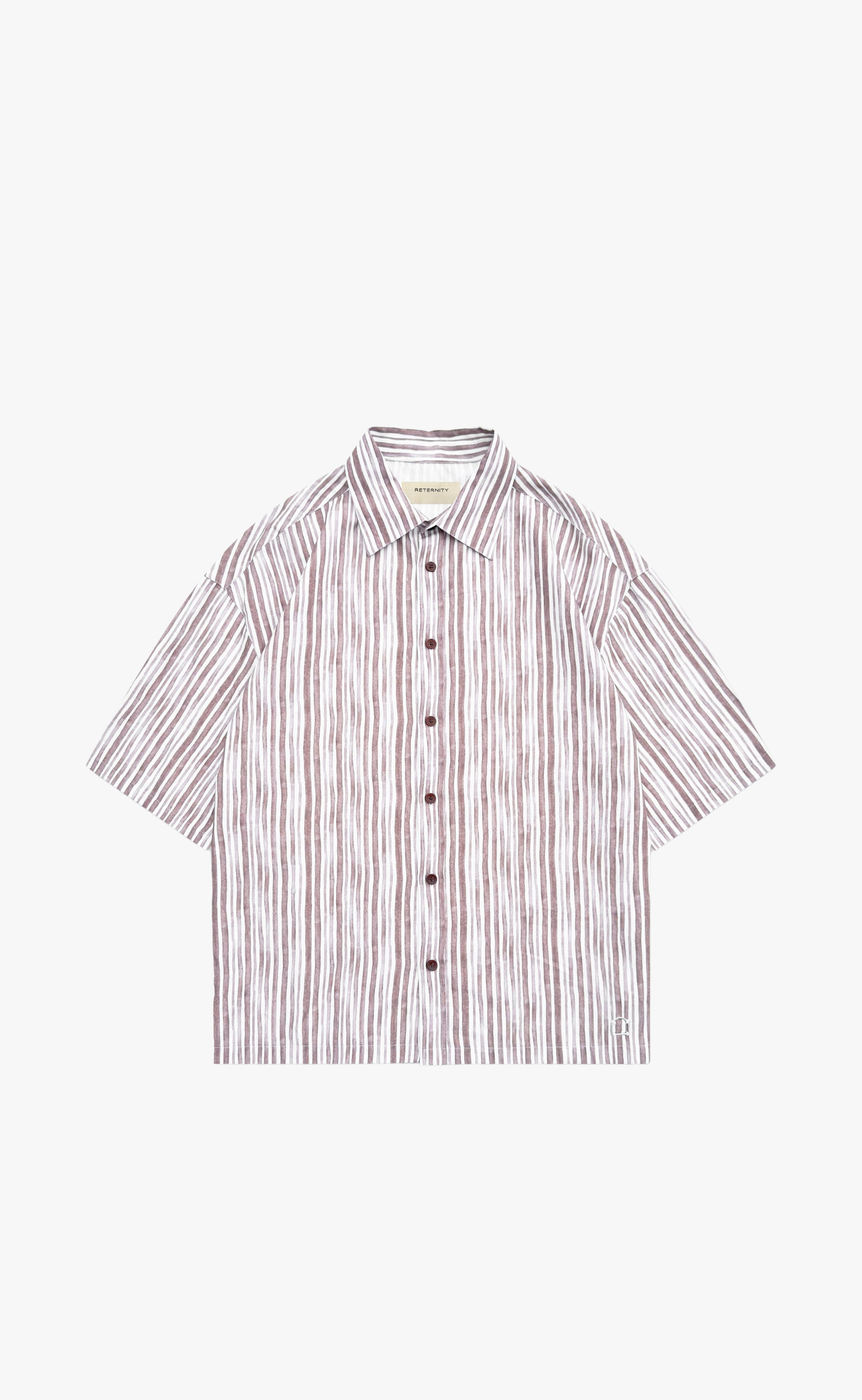 WATERCOLOR SHORT SLEEVE  BROWN SHIRT