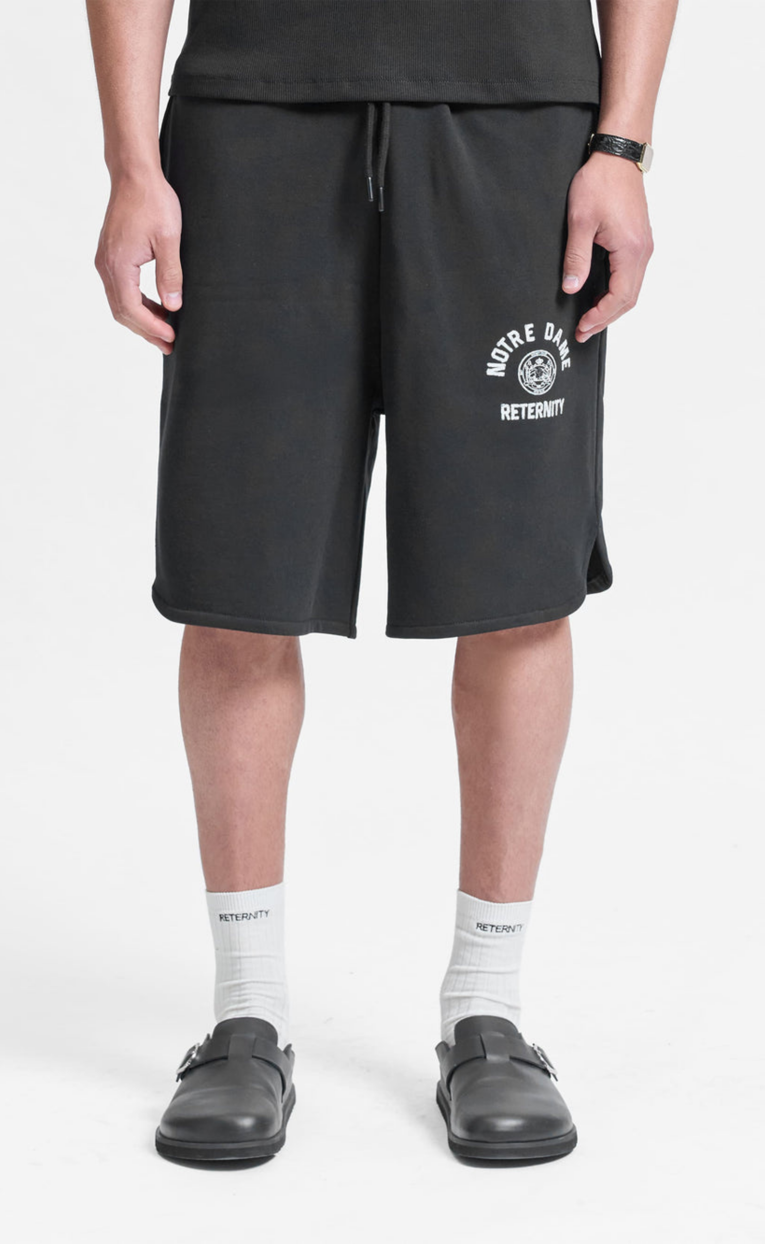 NOTRE DAME COTTON BLACK SHORTS