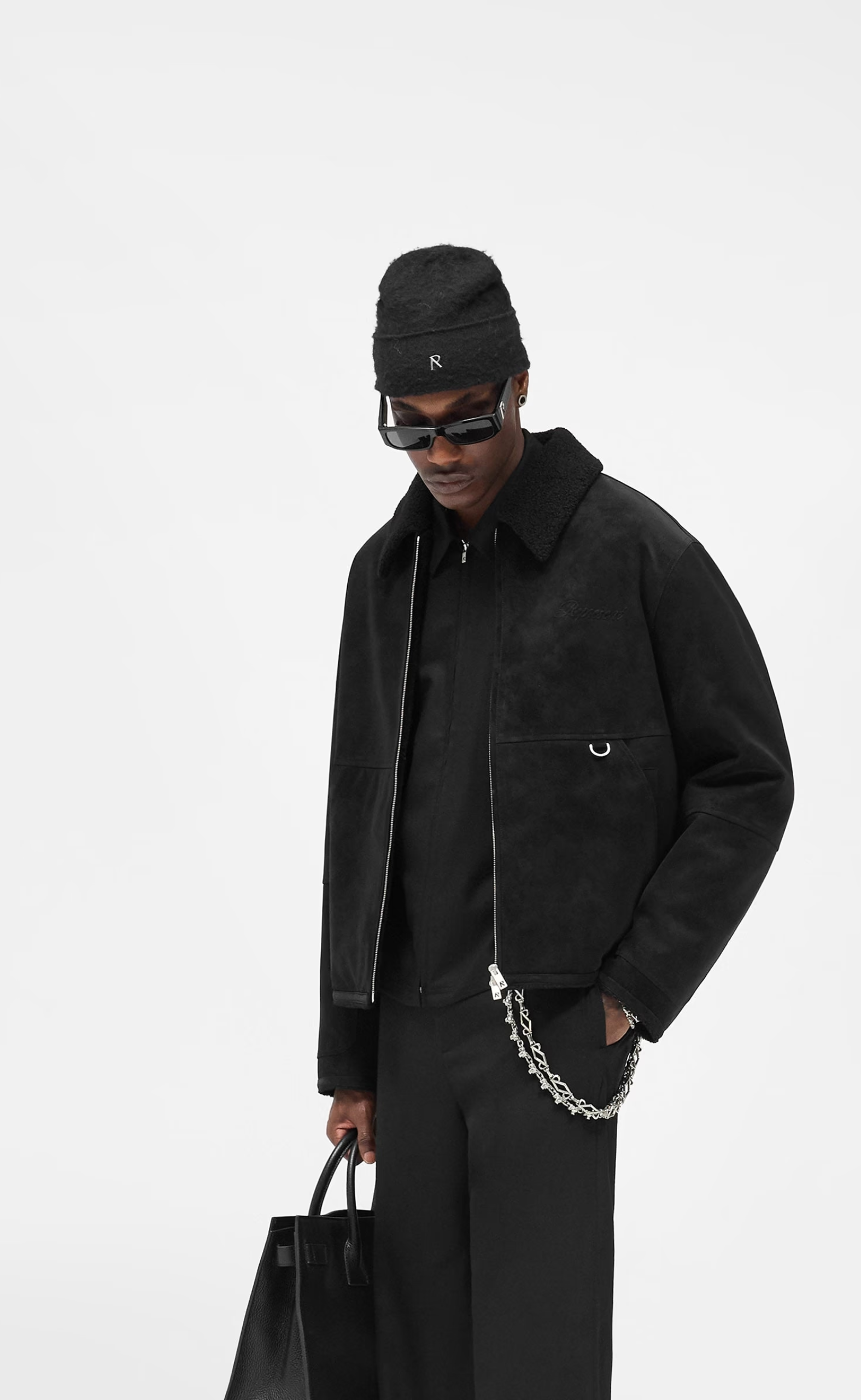SHEARLING JET BLACK JACKET