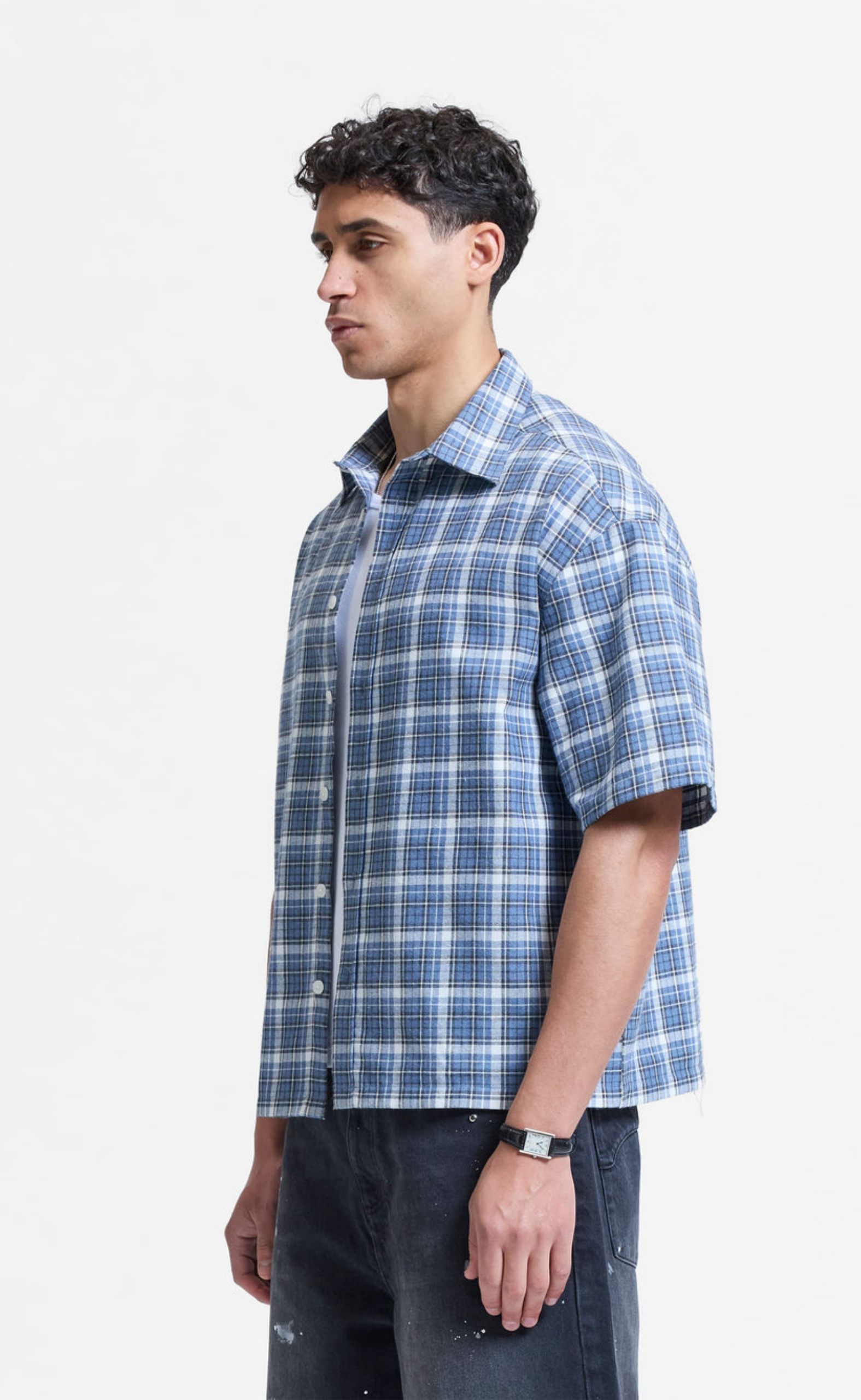 L ARTISAN FLANNEL BLUE SHIRT