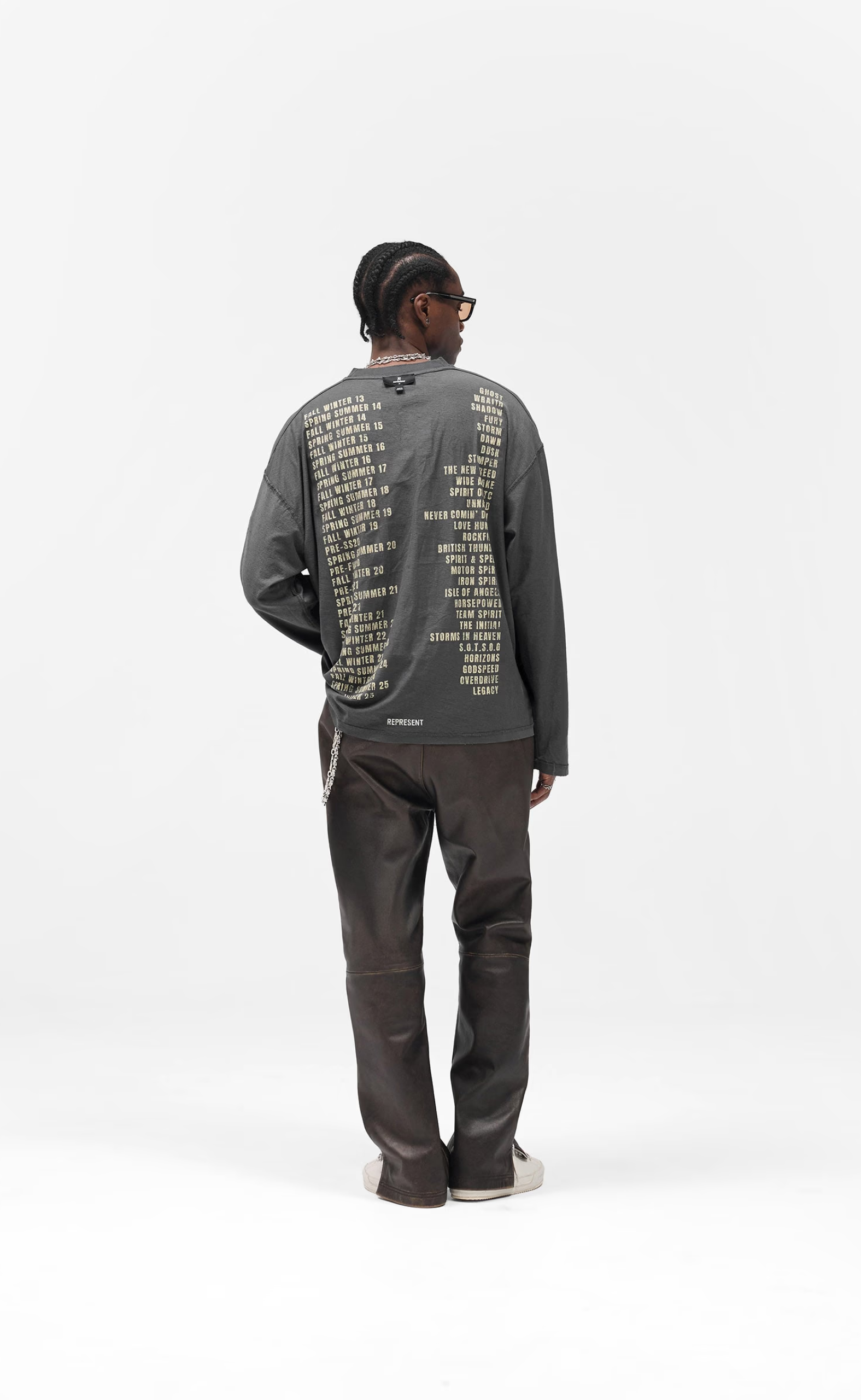 REPRESENT LIVING LEGACY TOUR SUN FADE GREY LONGSLEEVE