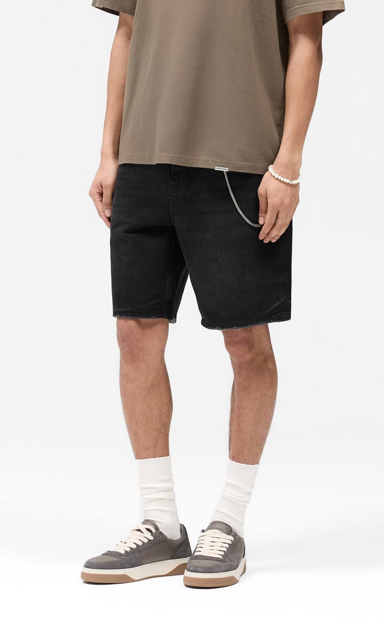 R10T TAILORED DENIM BLACK SHORTS