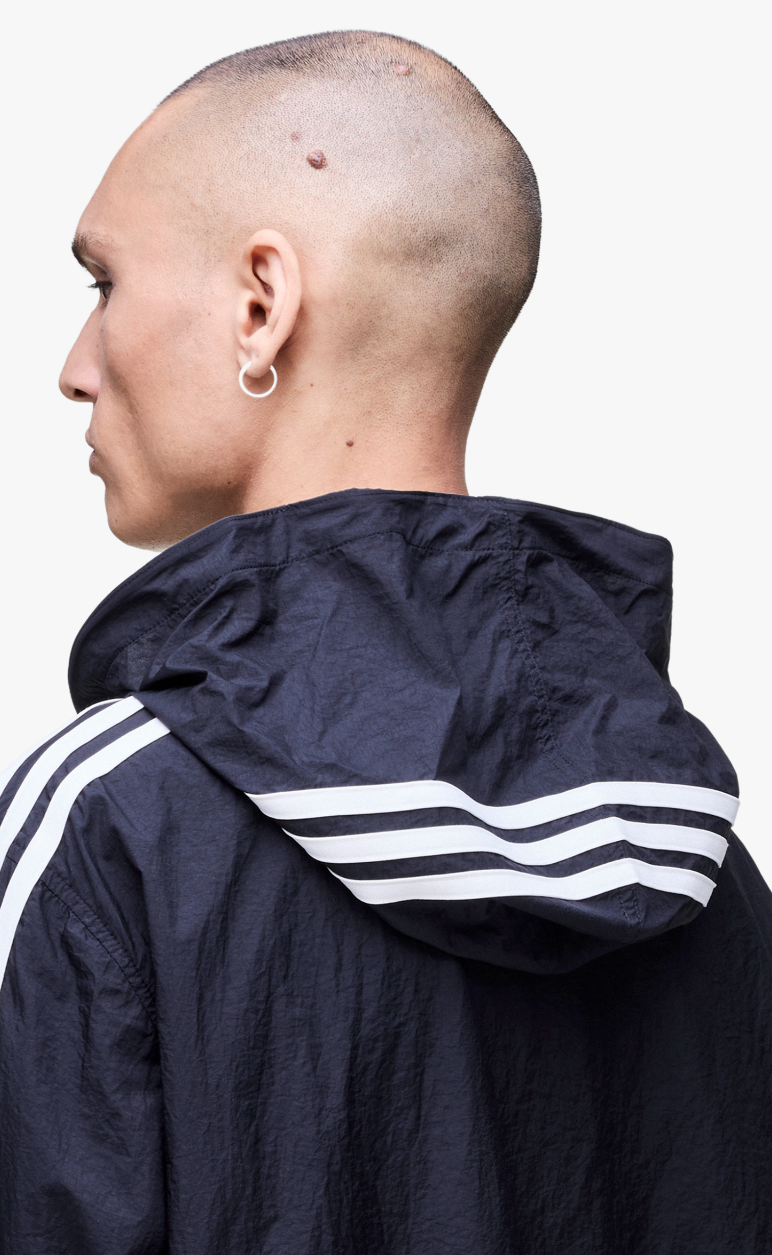 Y-3 NYLON WIRED 3 STRIPES BLACK JACKET