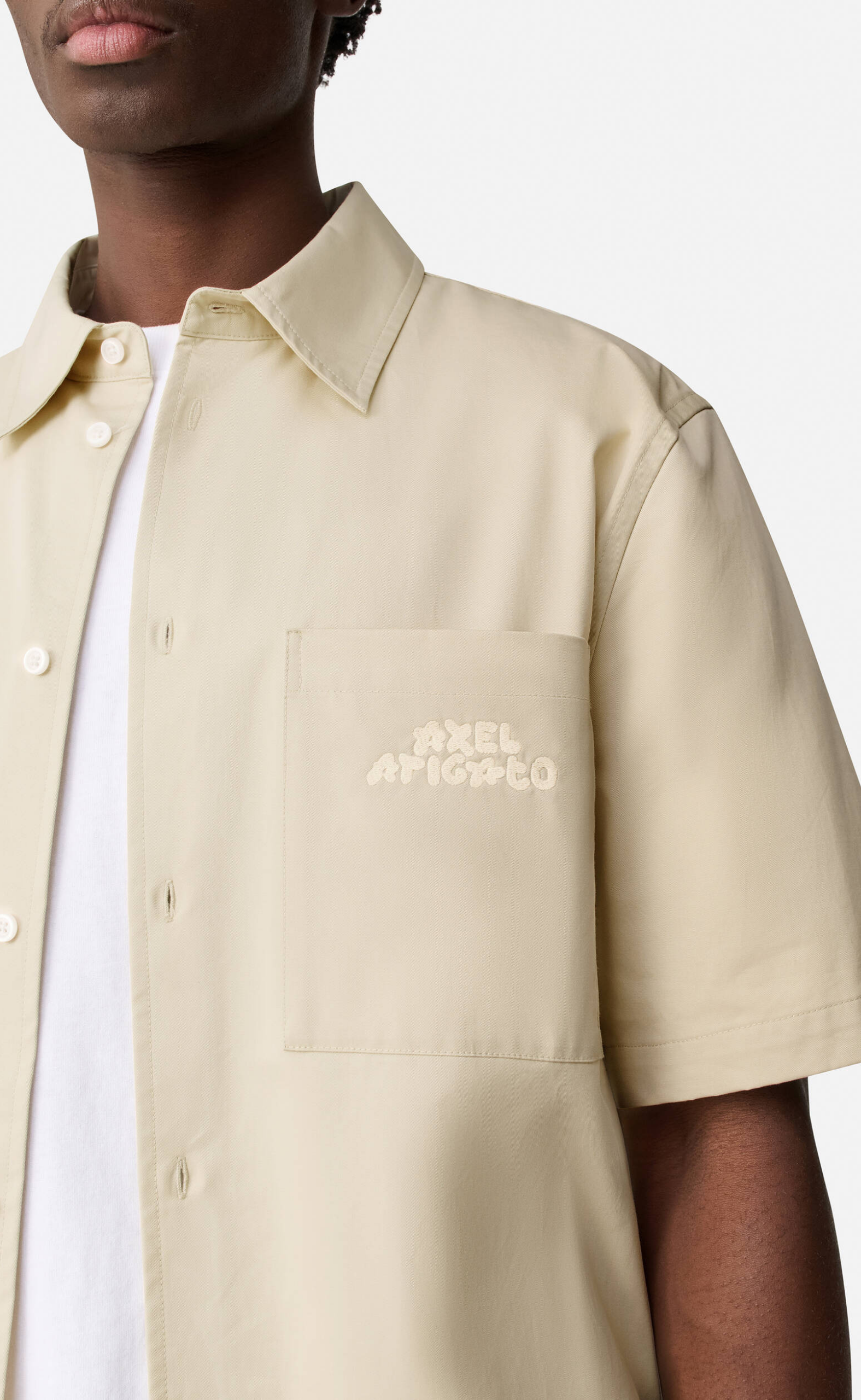 DREW SHORT SLEEVE BEIGE SHIRT