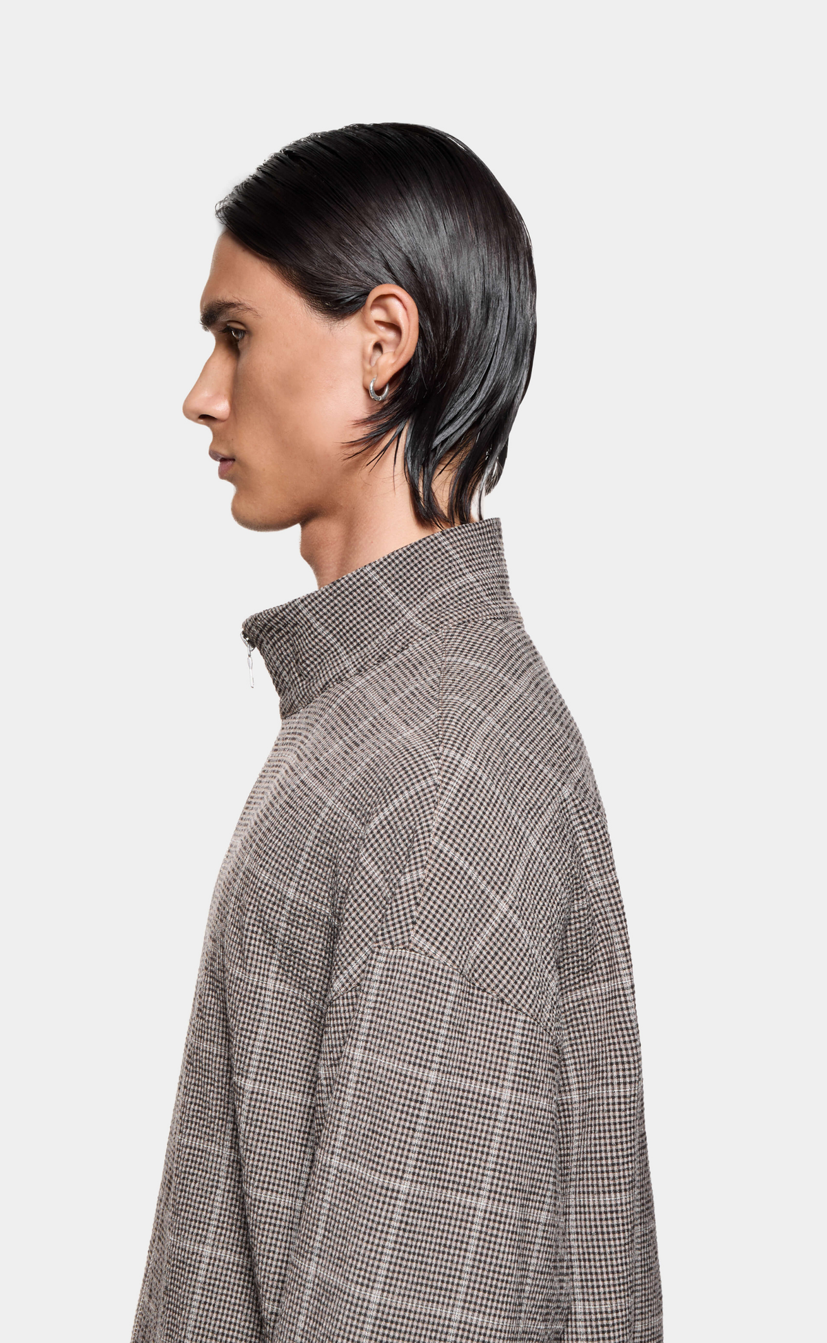 SEERSUCKER CHECK TRACK BROWN JACKET