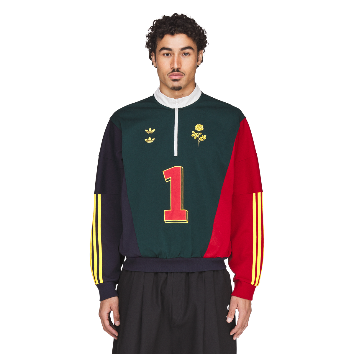 CHAVARRIA WATSONVILLE QUARTER ZIP GREEN RED CREWNECK