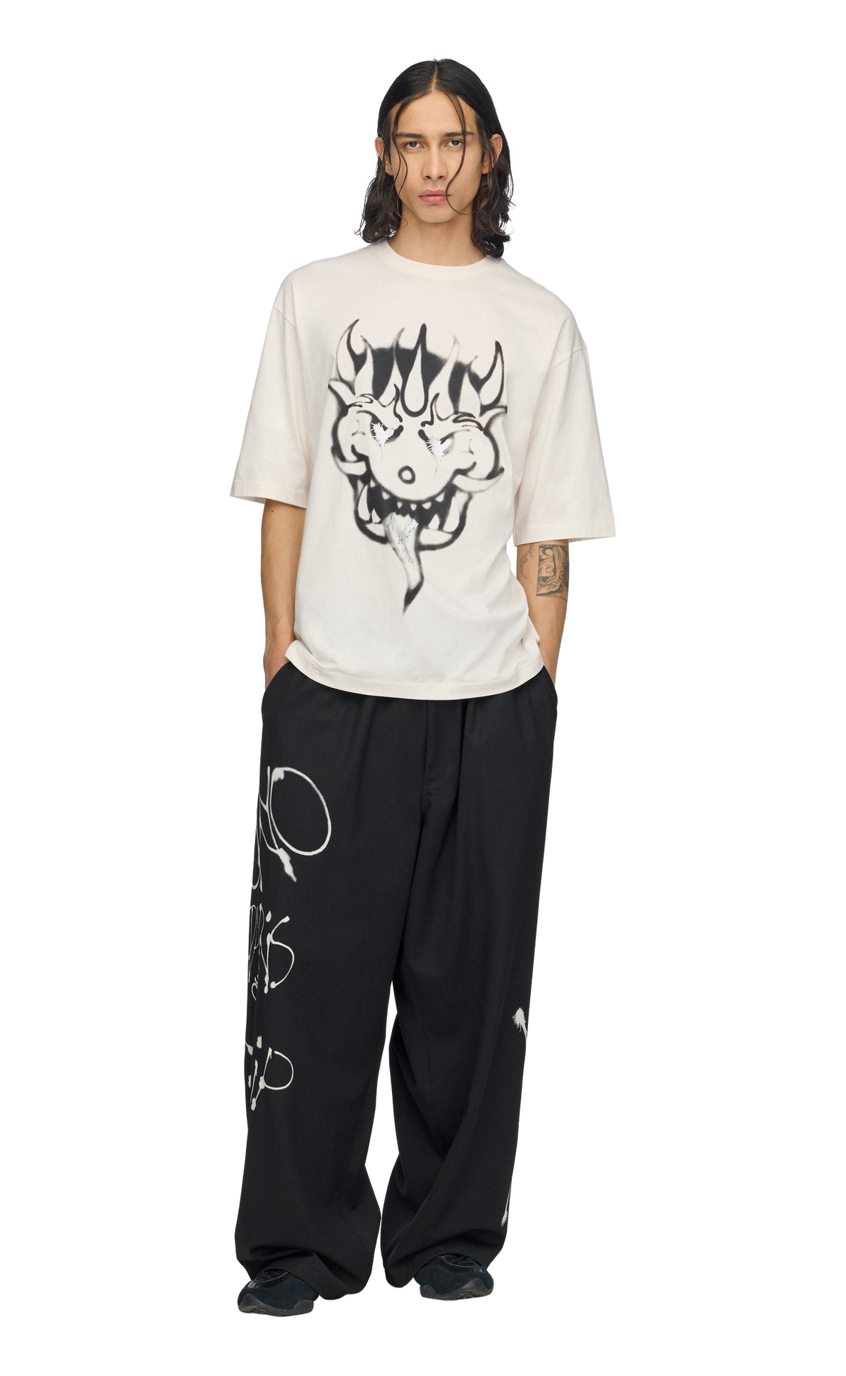 Y-3 CHITO YAKSHA GRAPHIC WHITE T-SHIRT