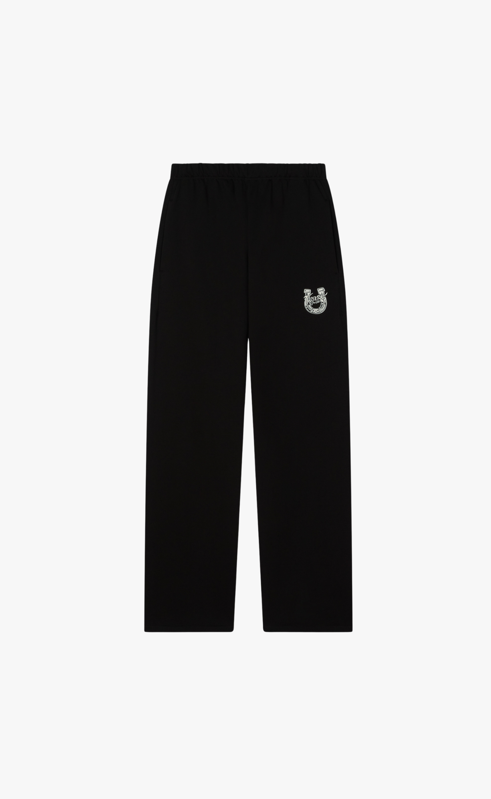 KENZO LUCKY HORSES STRAIGHT JOG BLACK SWEATPANTS