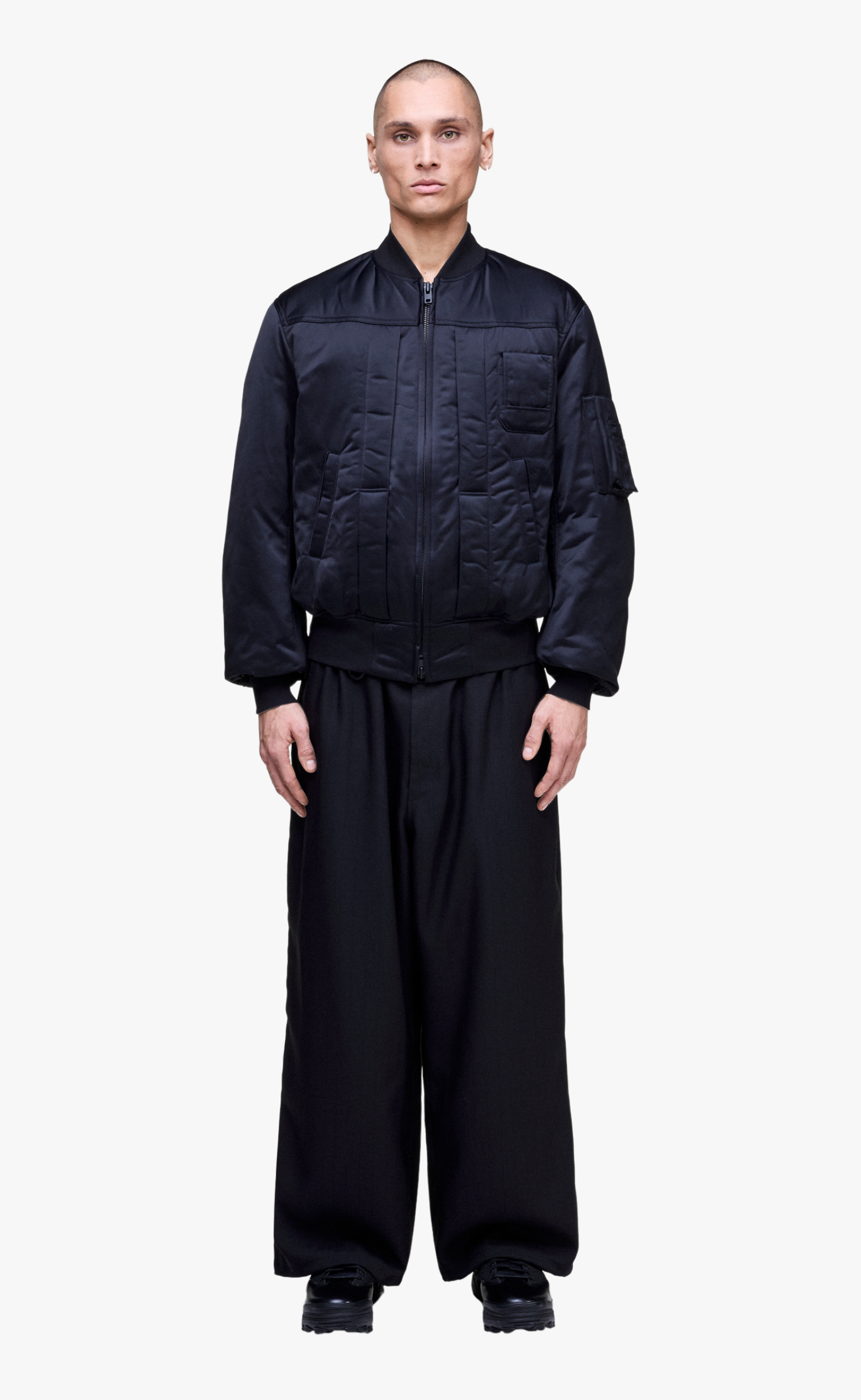 Y-3 SPORT UNIFORM PINSTRIPE TRACK BLACK PANTS
