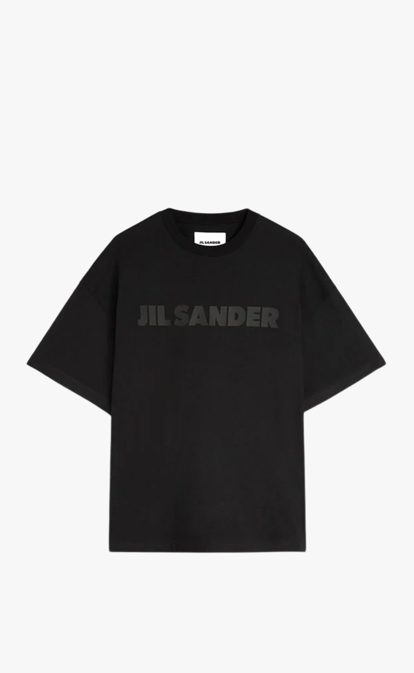 JIL SANDER PRINTED TONAL LOGO BLACK T-SHIRT