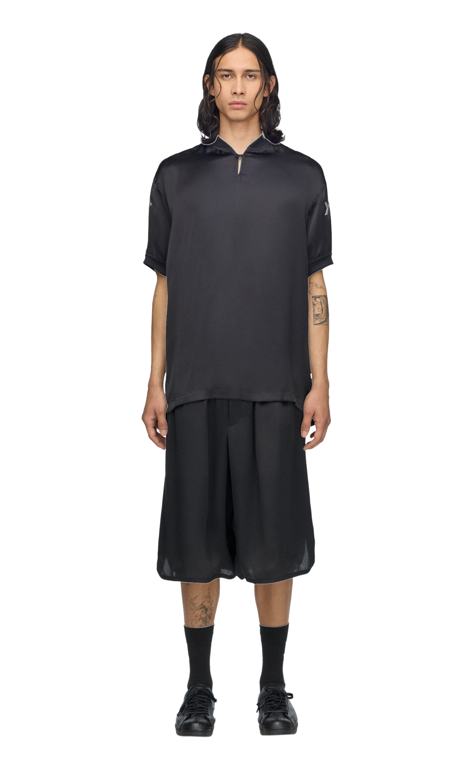 Y-3 LIQUID LOGO BLACK SHORTS