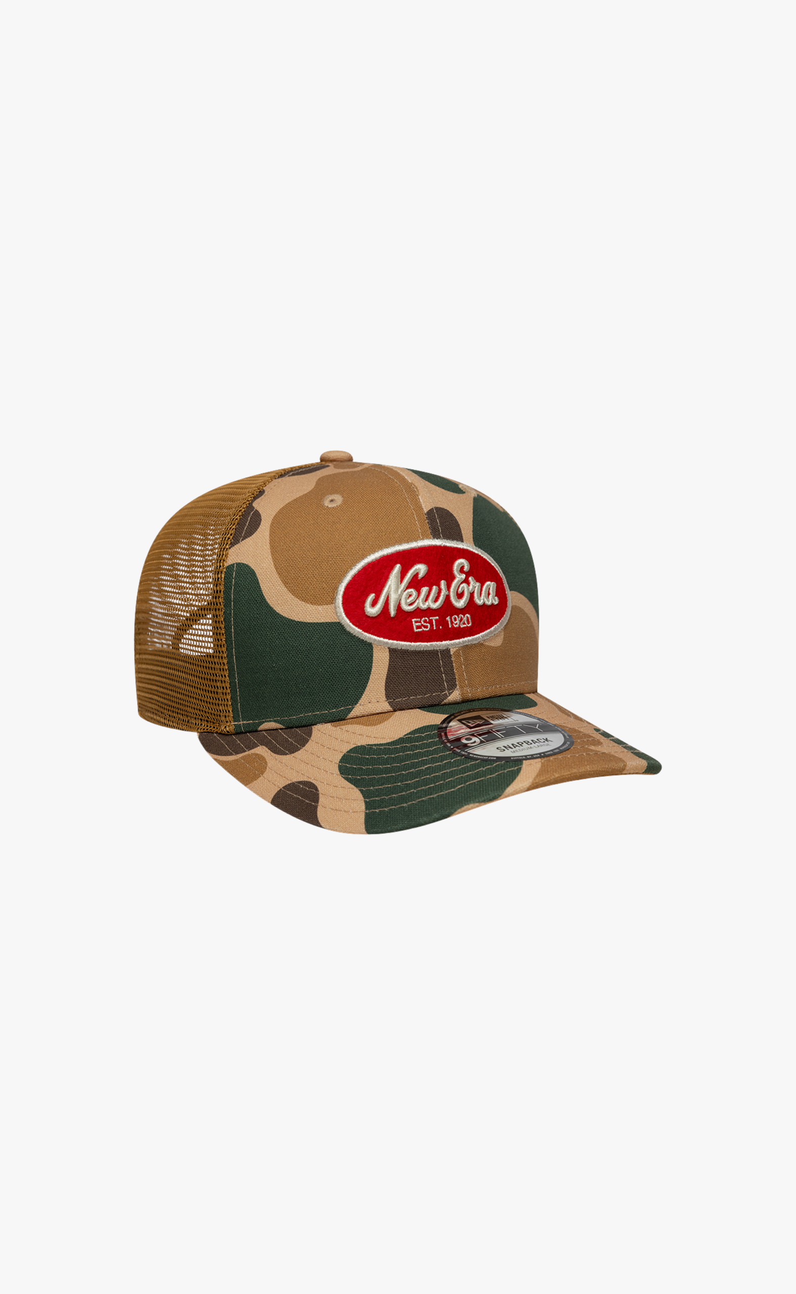 NEW ERA DUCK CAMO 9FIFTY TRUCKER CAMO BEIGE HAT