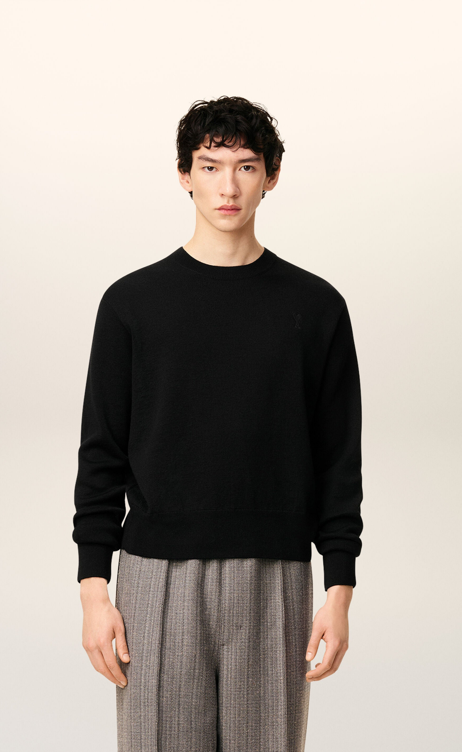 CONTRASTED ADC BLACK SWEATER