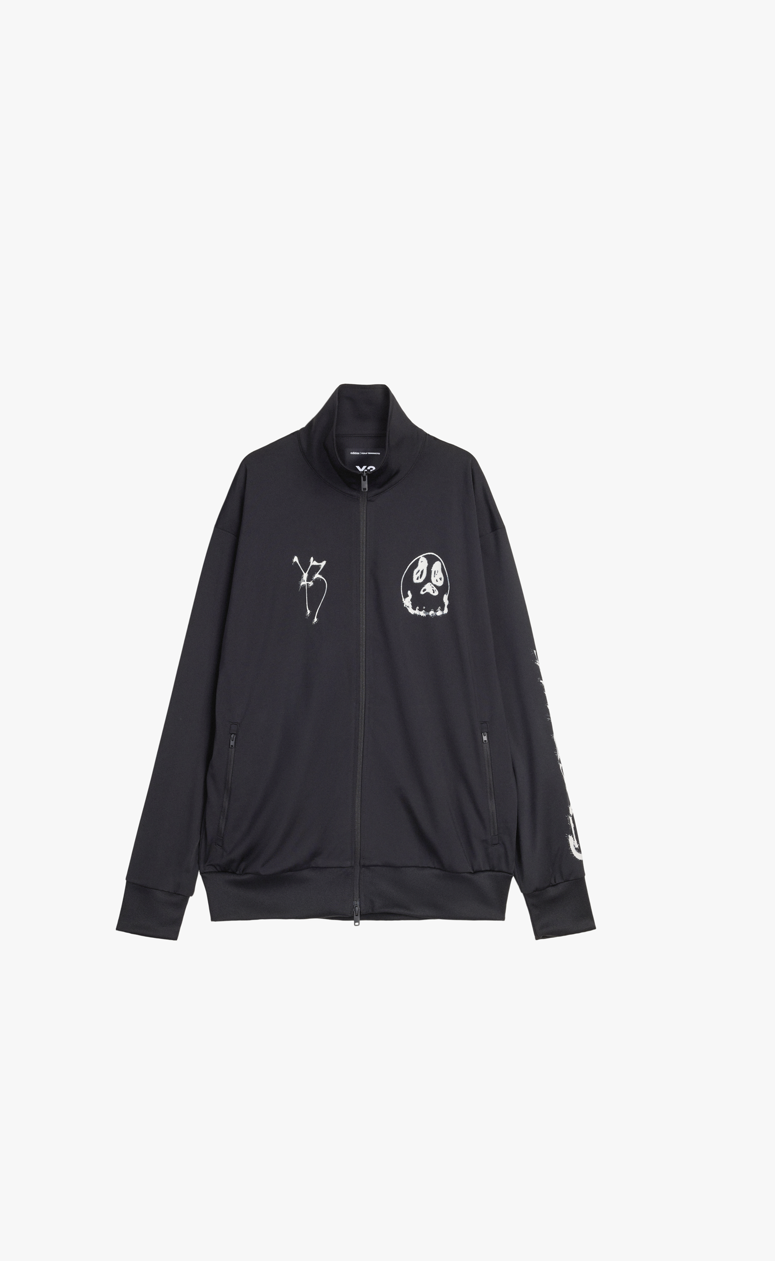 Y-3 CHITO GRAPHIC TRACK TOP BLACK HOODIE