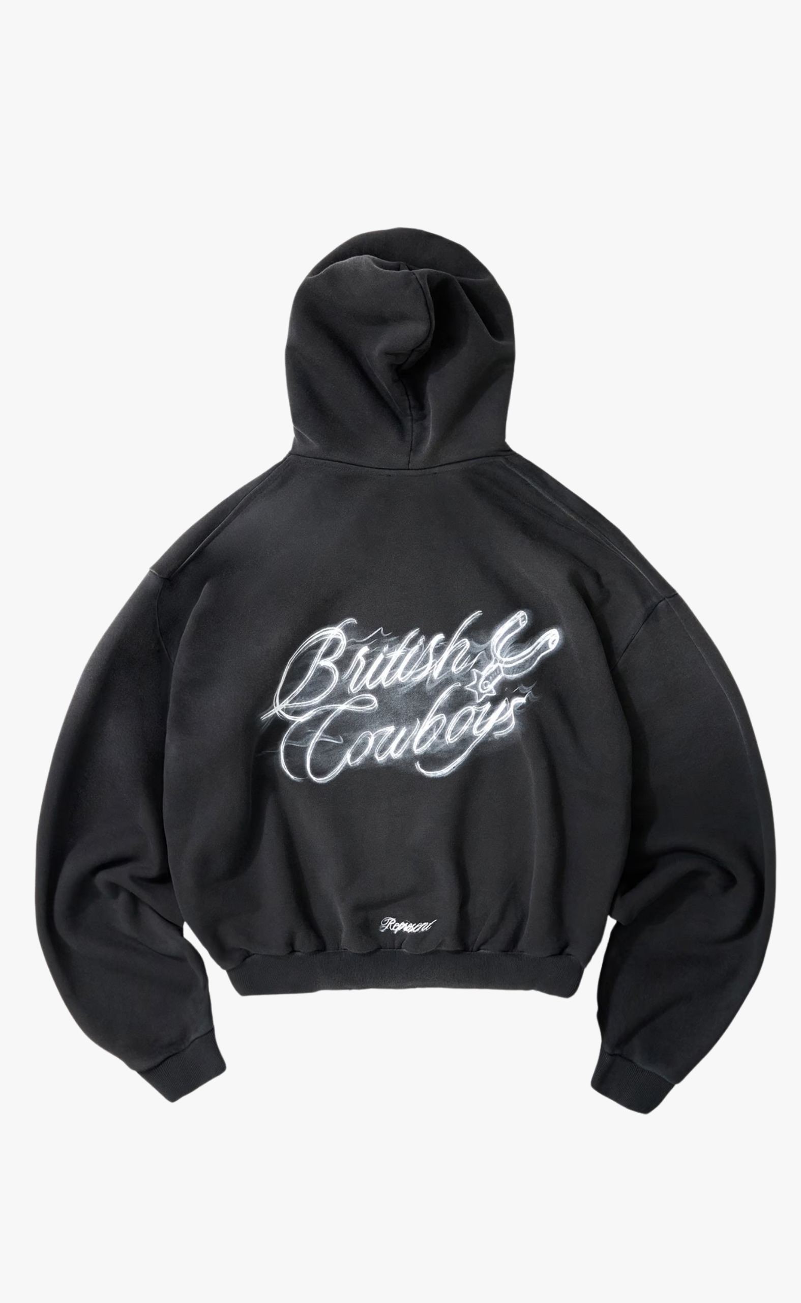 BRITISH COWBOYS STAINED BLACK HOODIE