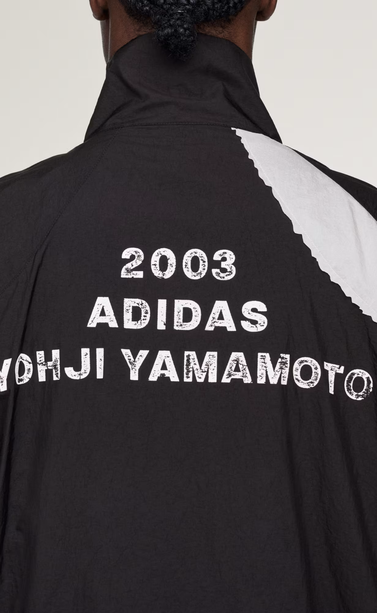 Y-3 RAW EDGE 3 STRIPES NYLON BLACK JACKET